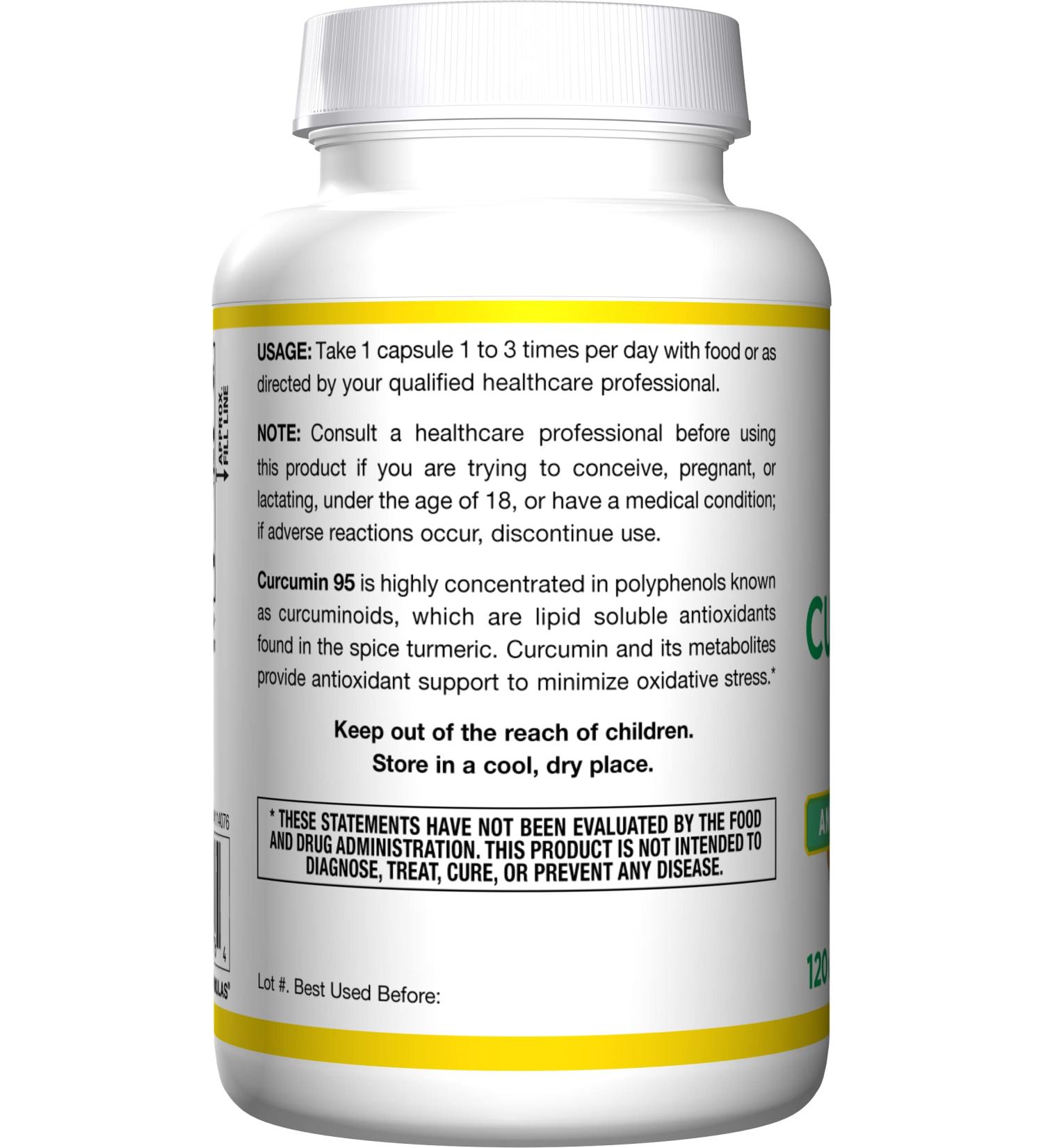 Jarrow Formulas Curcumin 95 500mg - 120 Veggie Caps | Turmeric Extract Antioxidant Support - Buy Online on GoSupps.com