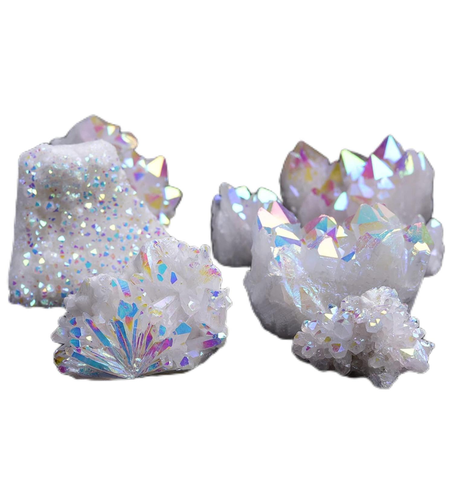 Crystals and Stones Minerals Rough Natural Electroplated White Crystal Stone Cluster for Home Office Decoration QINTINYIN 200-250g White - Buy Online on GoSupps.com