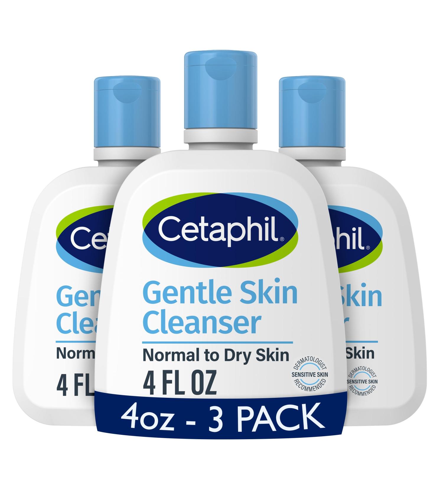 Cetaphil Face Wash Hydrating Gentle Skin Cleanser for Dry to Normal Sensitive Skin 4 oz 3 Pack Fragrance Free Soap Free and Non-Foaming Unscented 4 Fl Oz (Pack of 3) - Buy Online on GoSupps.com