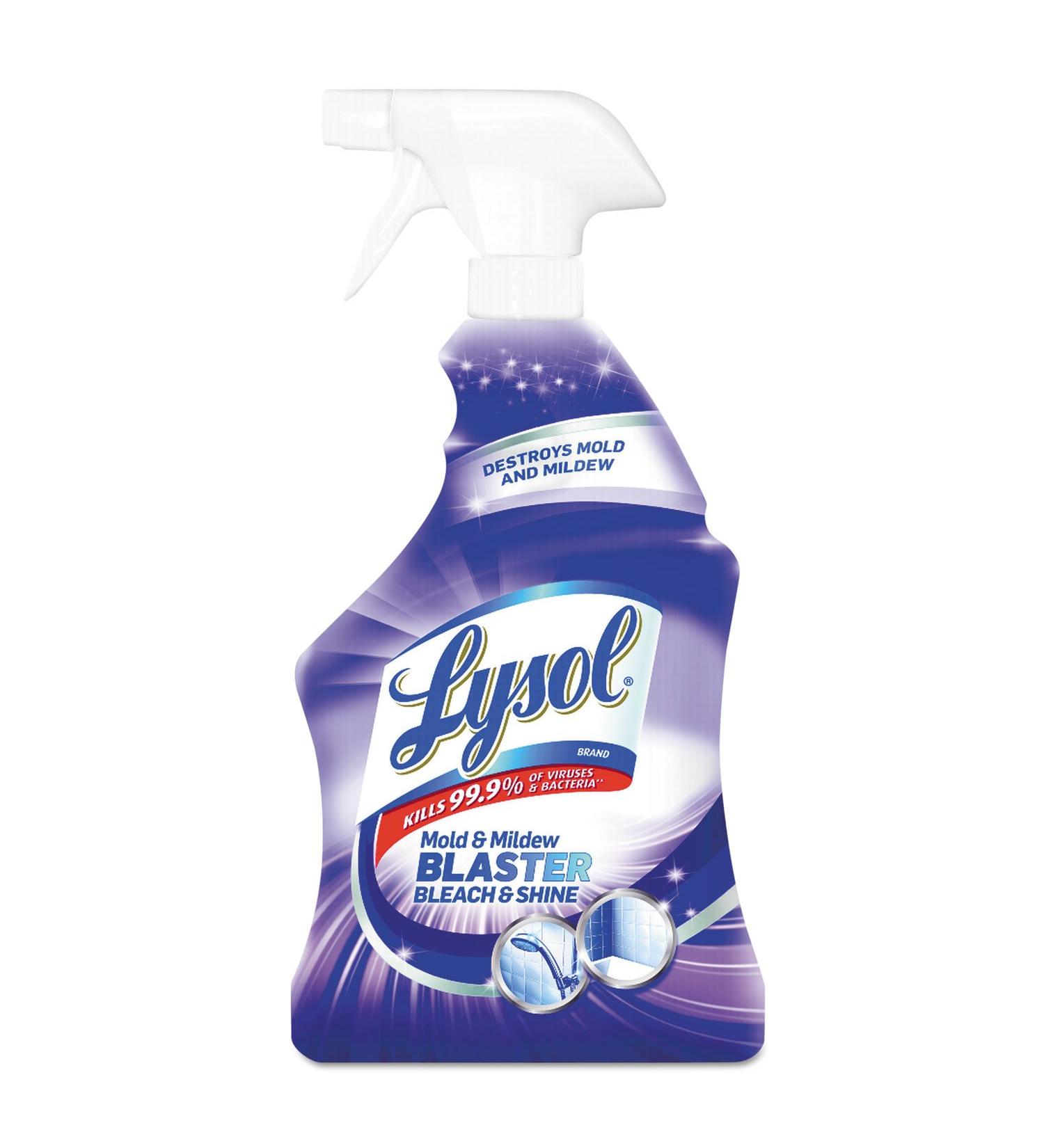 LYSOL MOLD & MILDEW REMOVER SPRAY WITH BLEACH, DISINFECTS, CLEANS AND REMOVES STAINS, FOR BATHROOMS, SHOWERS AND KITCHENS, 32oz (Pack of 12)