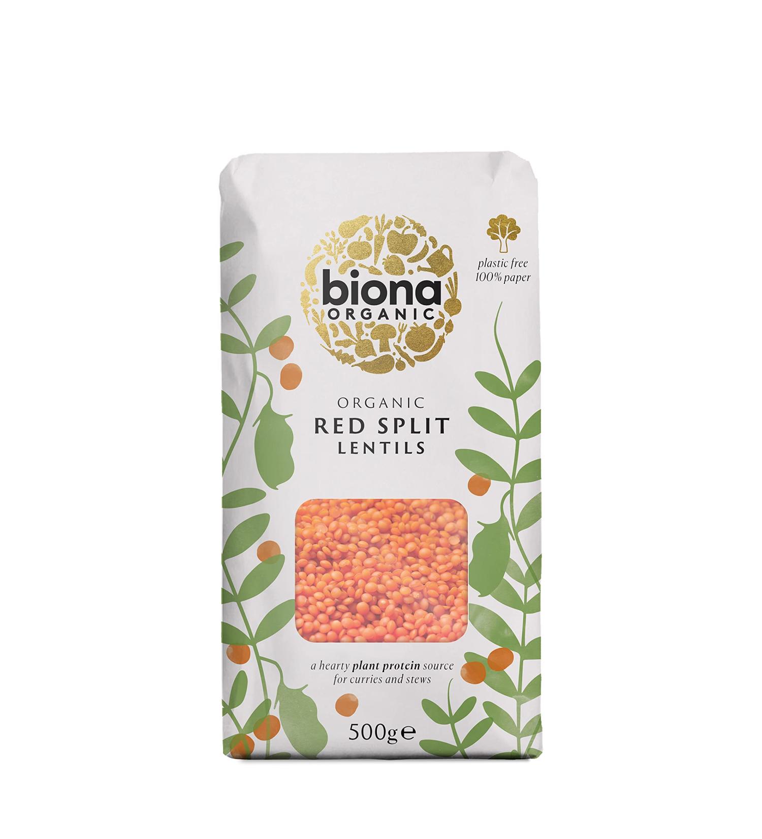 Biona Organic Red Split Lentils 500 g - Buy Online on GoSupps.com
