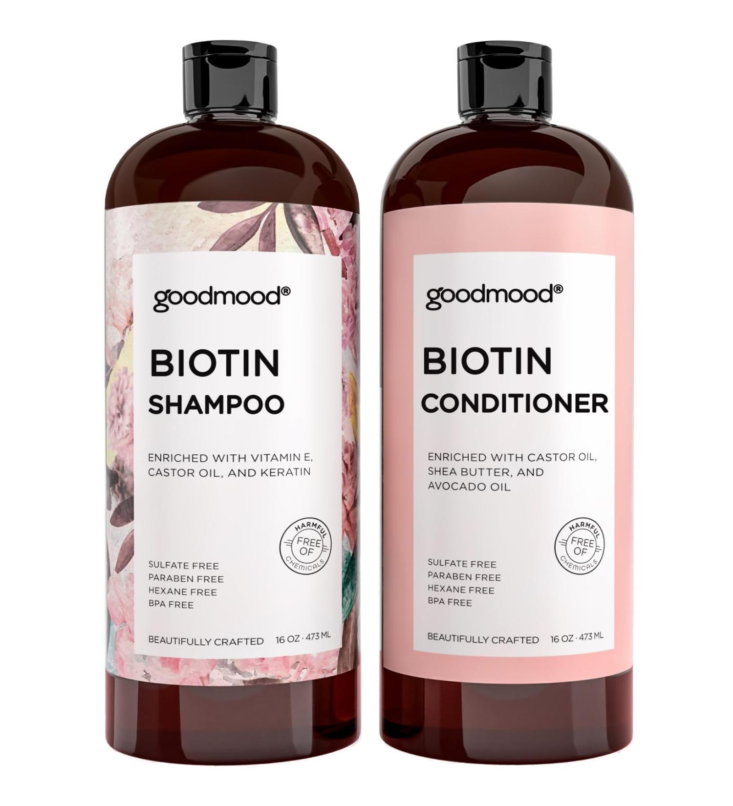 GoodMood Biotin Shampoo and Conditioner Set All Hair Types 2x16oz - Buy Online on GoSupps.com