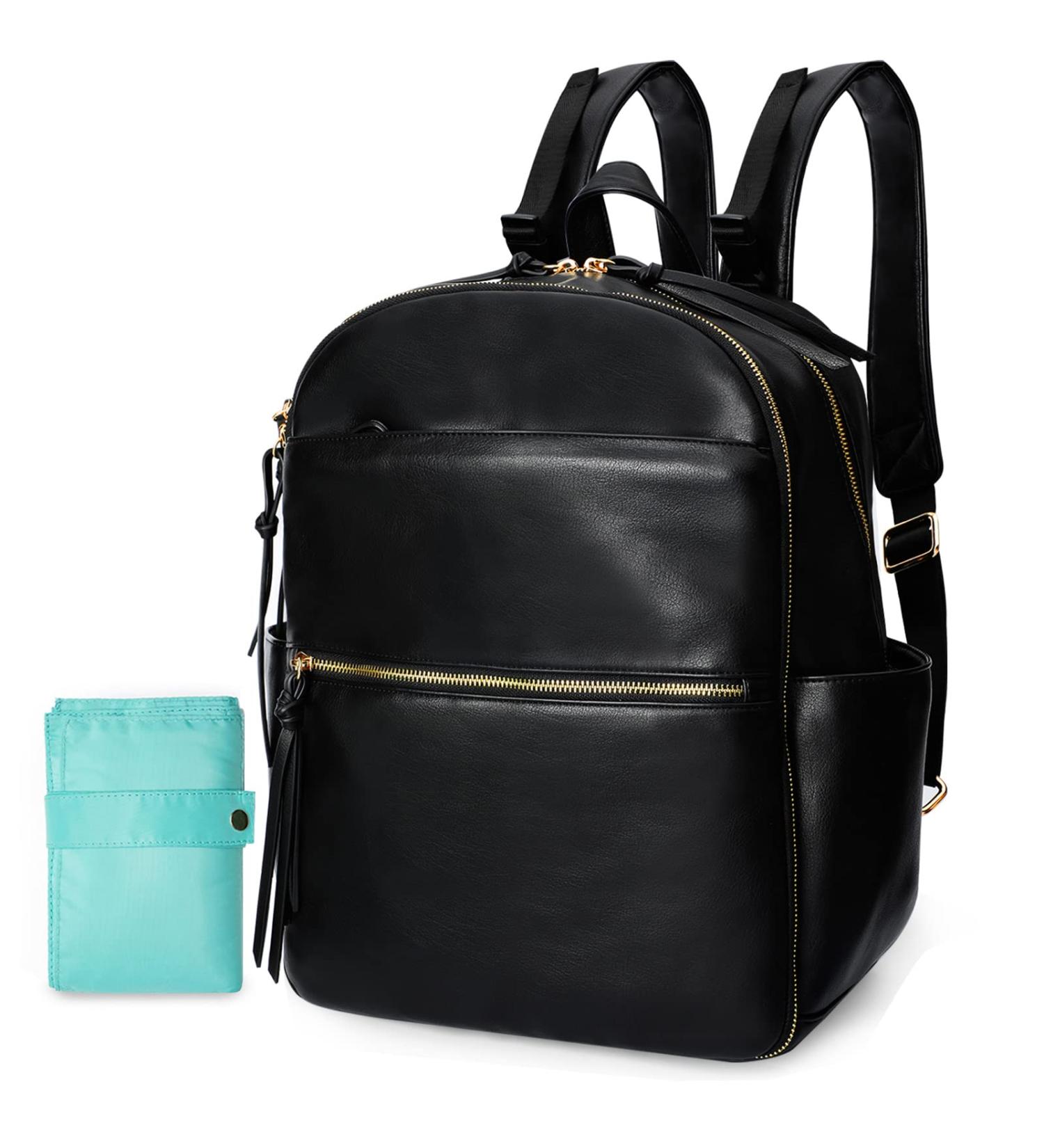 MISS FONG Leather Baby Changing Bag with Mat - Black - Buy Online on GoSupps.com