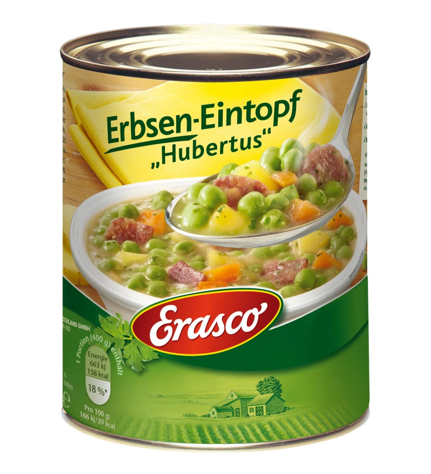N.V. Erasco Hubertus Pea Stew with Carrots and Smoked Bacon 800g