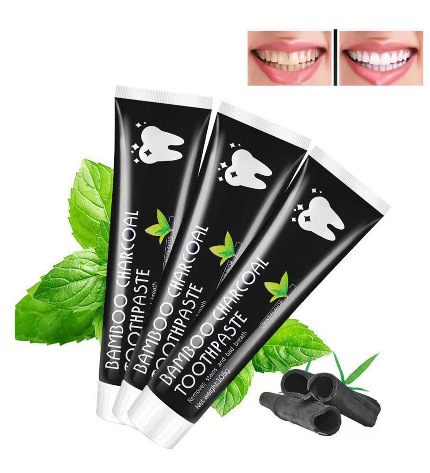 Buy Pemarlis 3 Pack Activated Charcoal Toothpaste 105g | Natural Teeth Whitening Deep Clean Fluoride-Free Bamboo Charcoal Formula for White Teeth - Buy Online on GoSupps.com