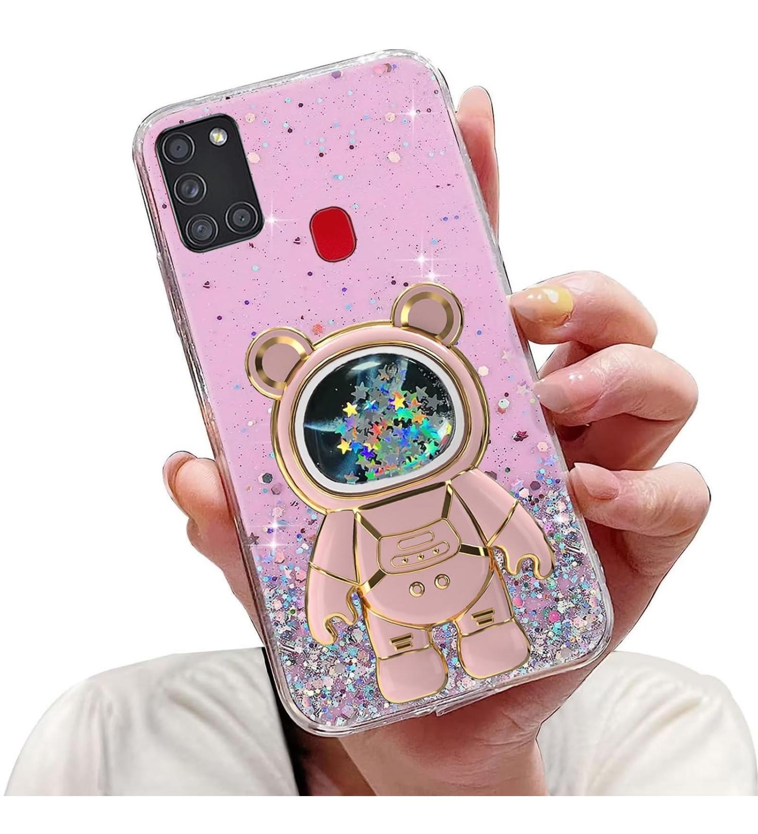 Tivenfezk Nadoli for Samsung Galaxy A21S - Glitter Astronaut Stand Shell | Soft Silicone Bling Case | Transparent Protective Cover - Shop Now! - Buy Online on GoSupps.com