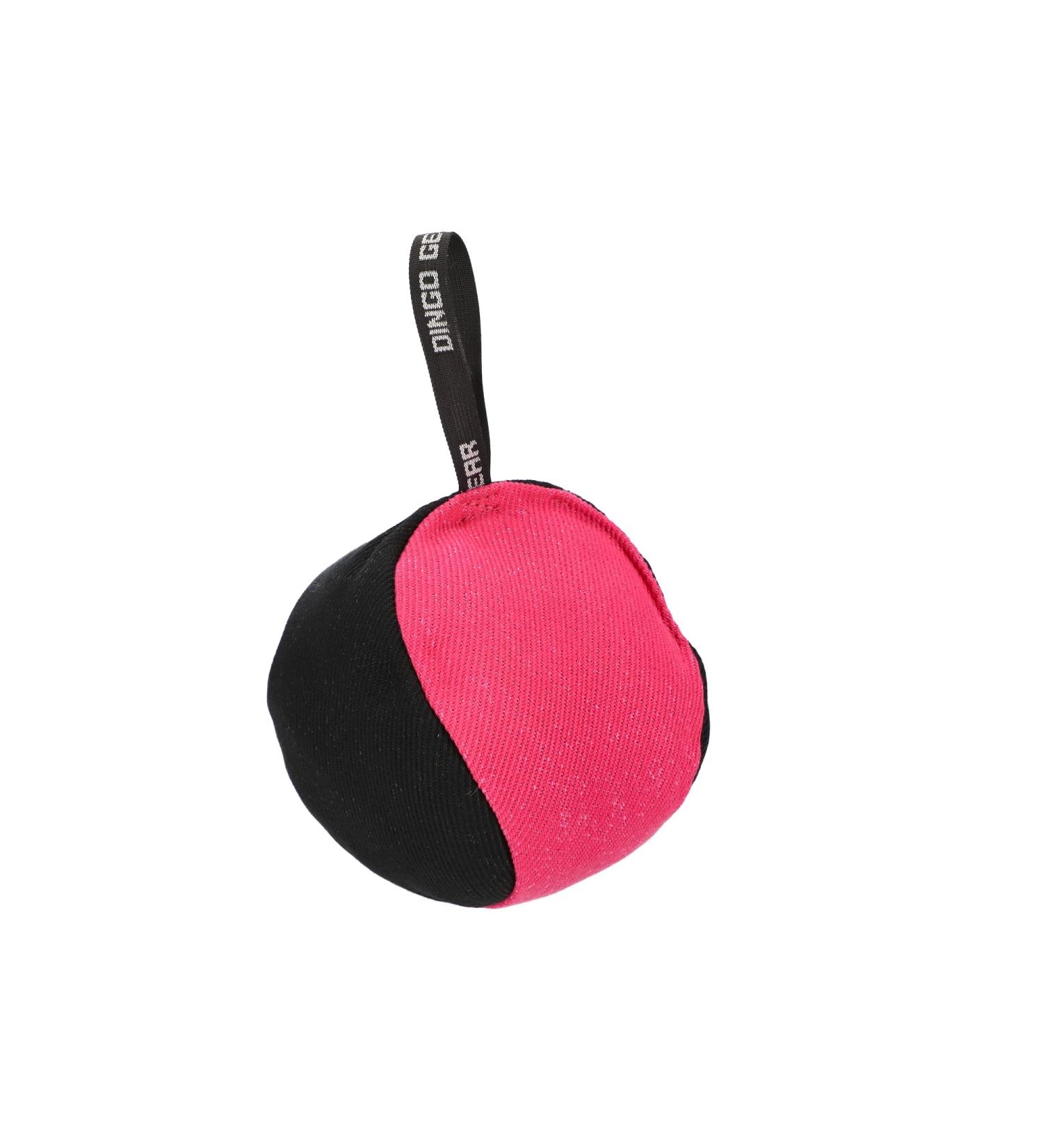 Dingo Gear Training Toys Ball 19cm - Black-Rosa with Handle | Durable Nylcott for IGP Obedience & Training Games - Buy Online on GoSupps.com