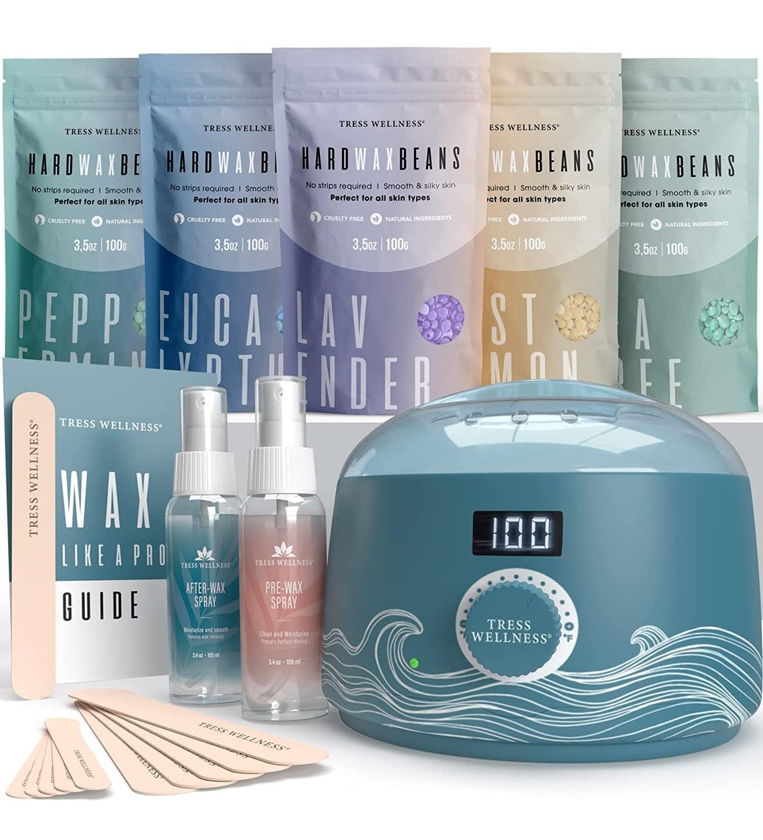 Tress Wellness Waxing Kit for Brazilian Wax - Easy to Use - For Sensitive Skin - Digital Display Blue Water - Buy Online on GoSupps.com