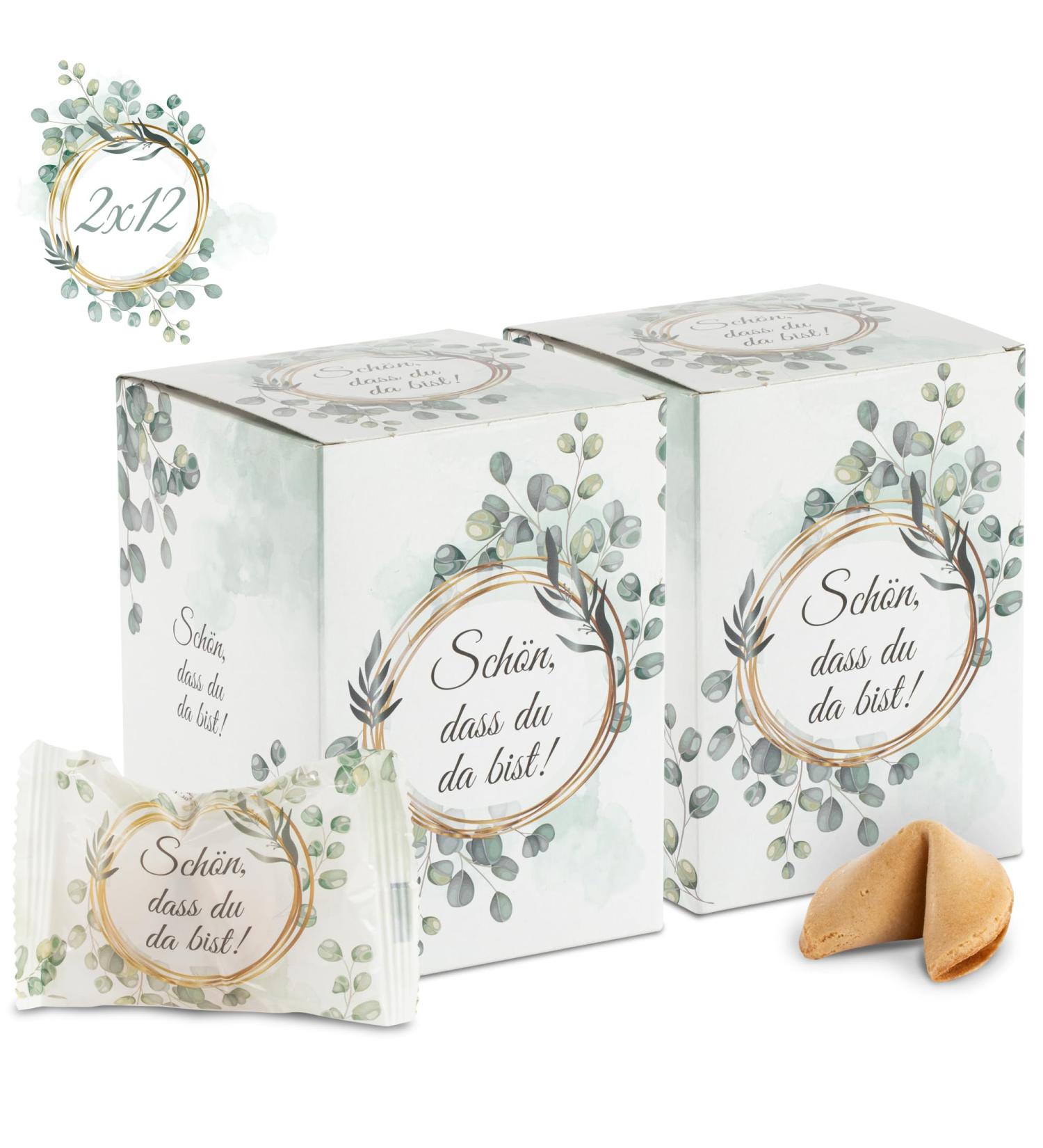 FOOD Crew 24x Fortune Cookies - Individually Wrapped Vegan Wedding & Communion Party Favors with German Sayings - Unique Gift for Guests - Buy Online on GoSupps.com