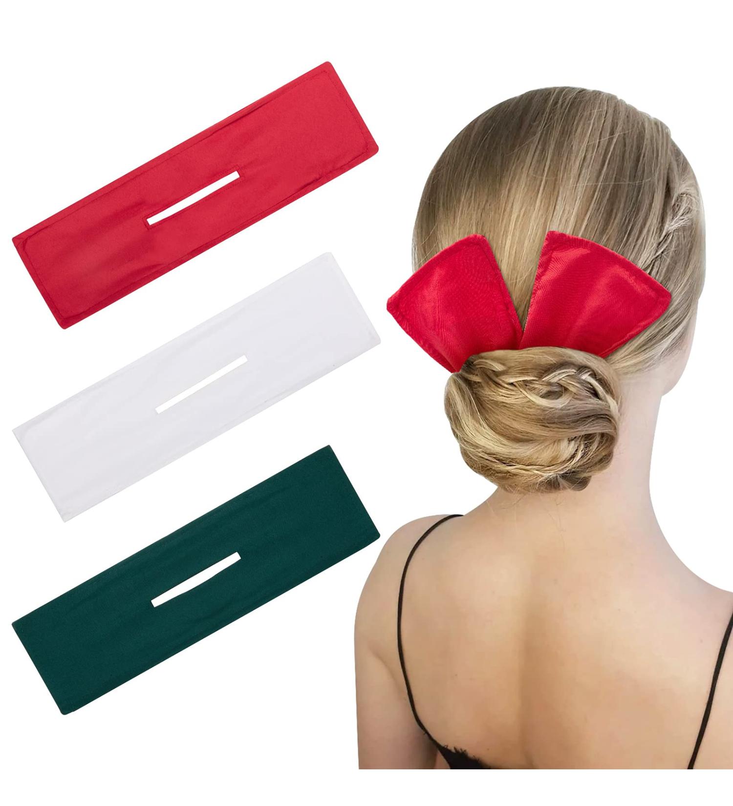 Melliex 3-Piece Hair Bun Maker Set | Magic Hair Donut & French Twist Styles in Red White & Green - Perfect for Women & Girls - Buy Online on GoSupps.com