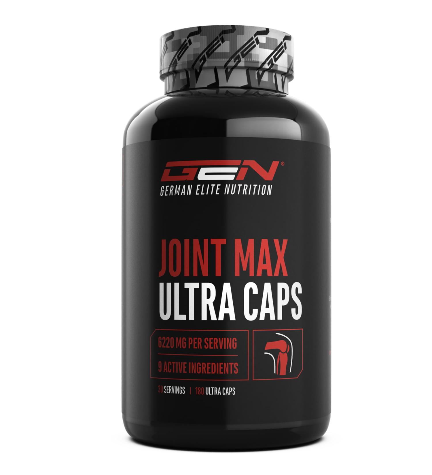 Joint Max - 180 Ultra Capsules - Highly Dosed Joint Supplement with Glucosamine MSM Chondroitin Cissus Quadrangularis Frankincense Extract Hyaluronic Acid Ginger Bromelain - Buy Online on GoSupps.com