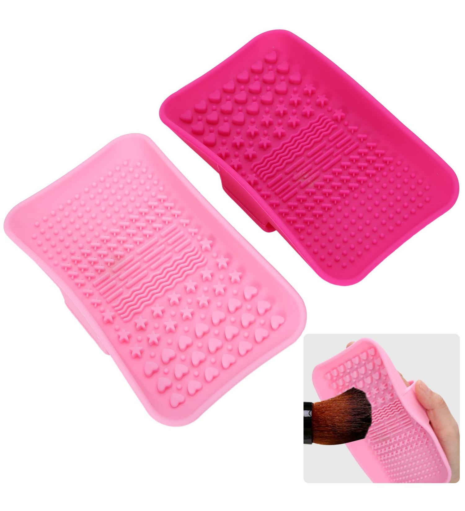 2 Pieces Silicone Makeup Brush Cleaning Pads - Ultimate Scrubber for Foundation Brushes & Cosmetics | Efficient Washing Tool for Flawless Makeup - Buy Online on GoSupps.com