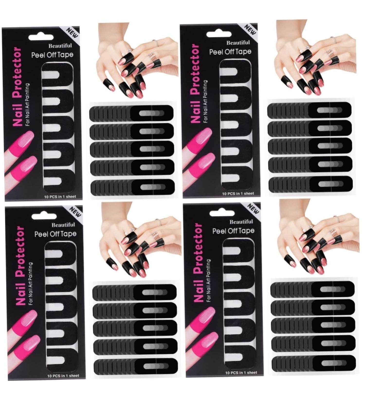 FRCOLOR 400 Sheets Nail Art Anti Spill Stickers Nail Polish Nail Protection for Painting Nails Nail Tape Nail Care Tools Protection Tearable 3.00X2.50X0.10CMx4pcs As Shown X 4 Pieces - Buy Online on GoSupps.com