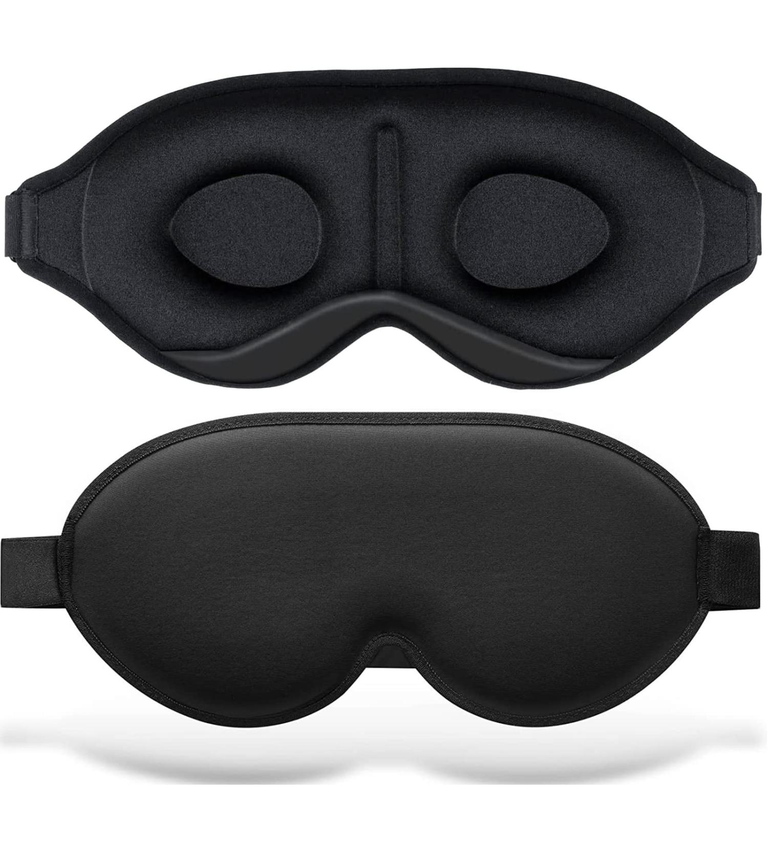 3D Sleep Mask for Men & Women - Light-Blocking Eye Mask Comfortable Sleeping Goggles with Adjustable Straps - Perfect for Travel Yoga & Meditation (Black) - Buy Online on GoSupps.com