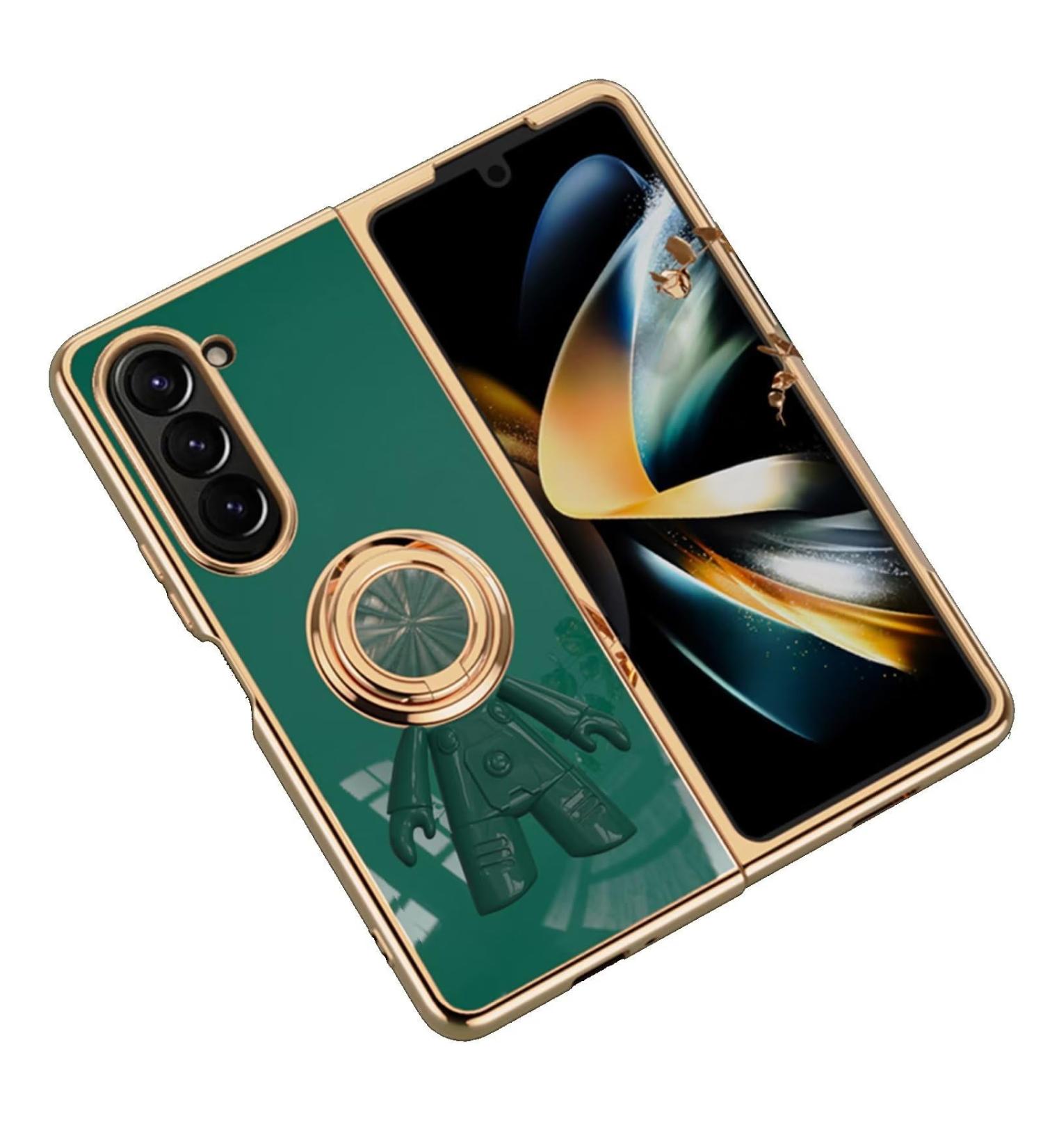 Shop Tivenfezk Nadoli for Samsung Galaxy Z Fold 4 - Astronaut Hidden Stand Shell Ultra-Thin Silicone Protective Cover - 360 Ring Stand Scratch-Resistant Green Case - Buy Online on GoSupps.com