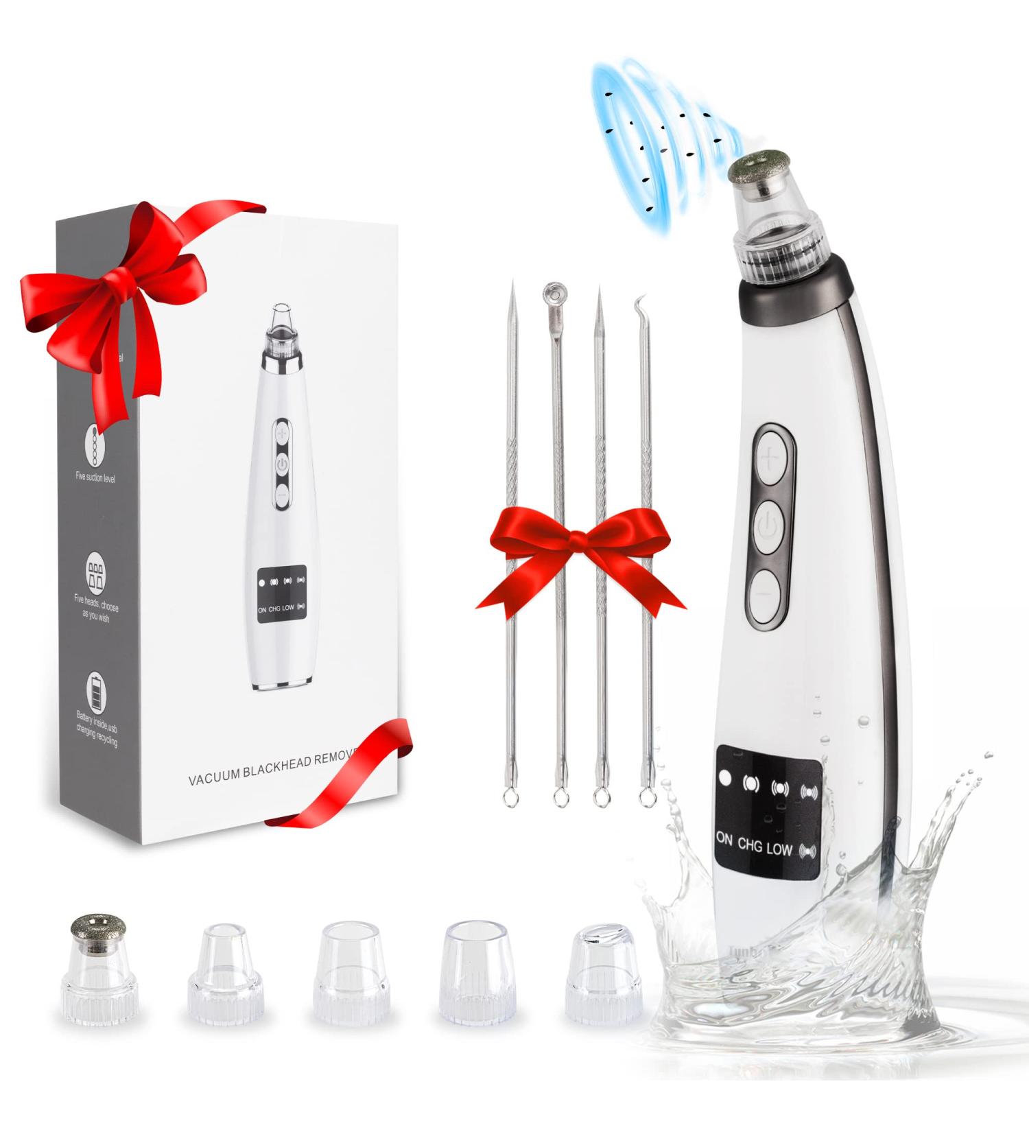 Tunbot Blackhead Remover Pore Vacuum Cleaner - Powerful Whitehead Removal Tool with 4 Probes | Rechargeable Black Head Suction Tool for Acne-Prone Skin - Buy Online on GoSupps.com