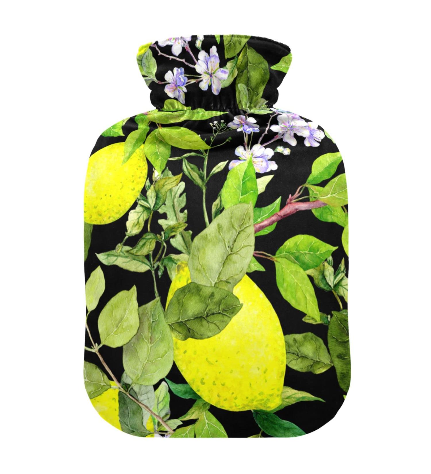 Hot Water Bottles with Lemon Fruits Cover - 2L Pain Relief Bag for Warming Hands & Comfort - Buy Online on GoSupps.com