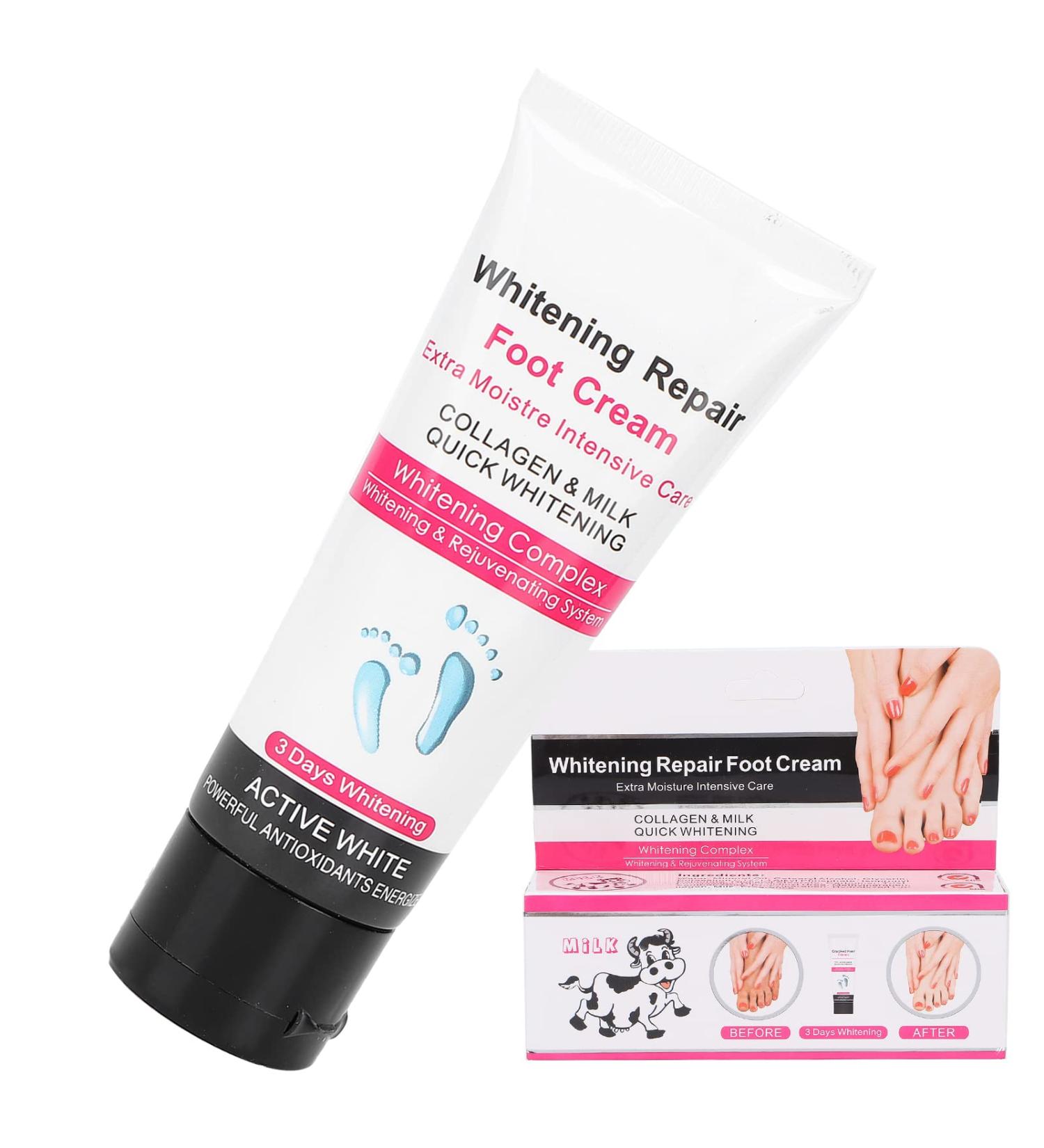 Whitening Foot Care Cream Heel Repair & Brightening Lotion for Dry Cracked Feet | Smoothing & Moisturizing Hand & Nail Cream - Buy Online on GoSupps.com