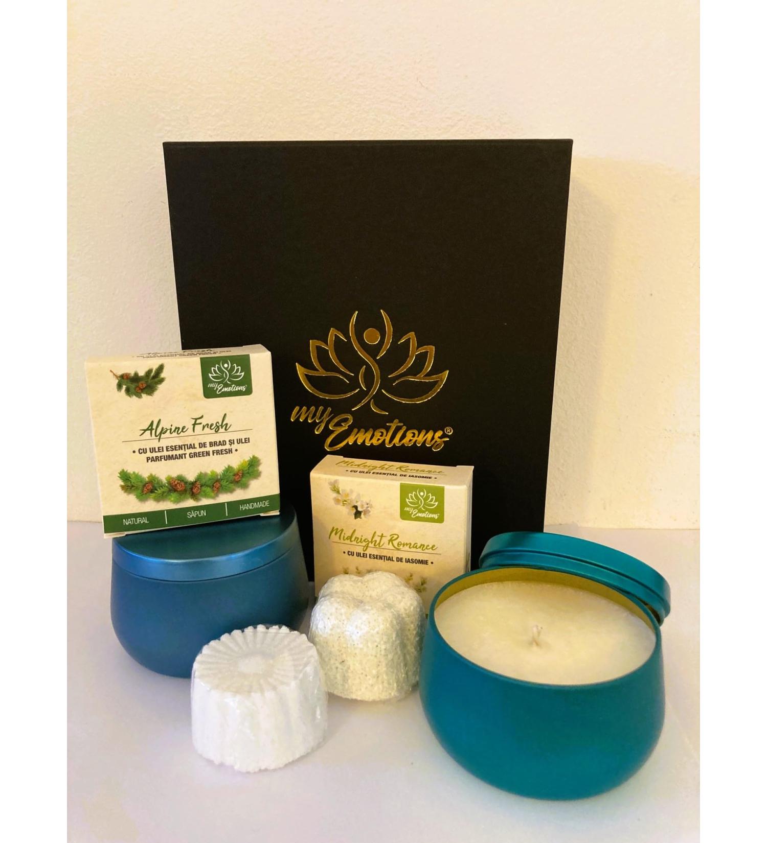 my Emotions Gift Set "Wellbeing - Confidence" Gift Box with 2 Handmade Natural Soaps 2 Soy Wax Candles with Essential Oils and 2 Shower Steamers - Buy Online on GoSupps.com