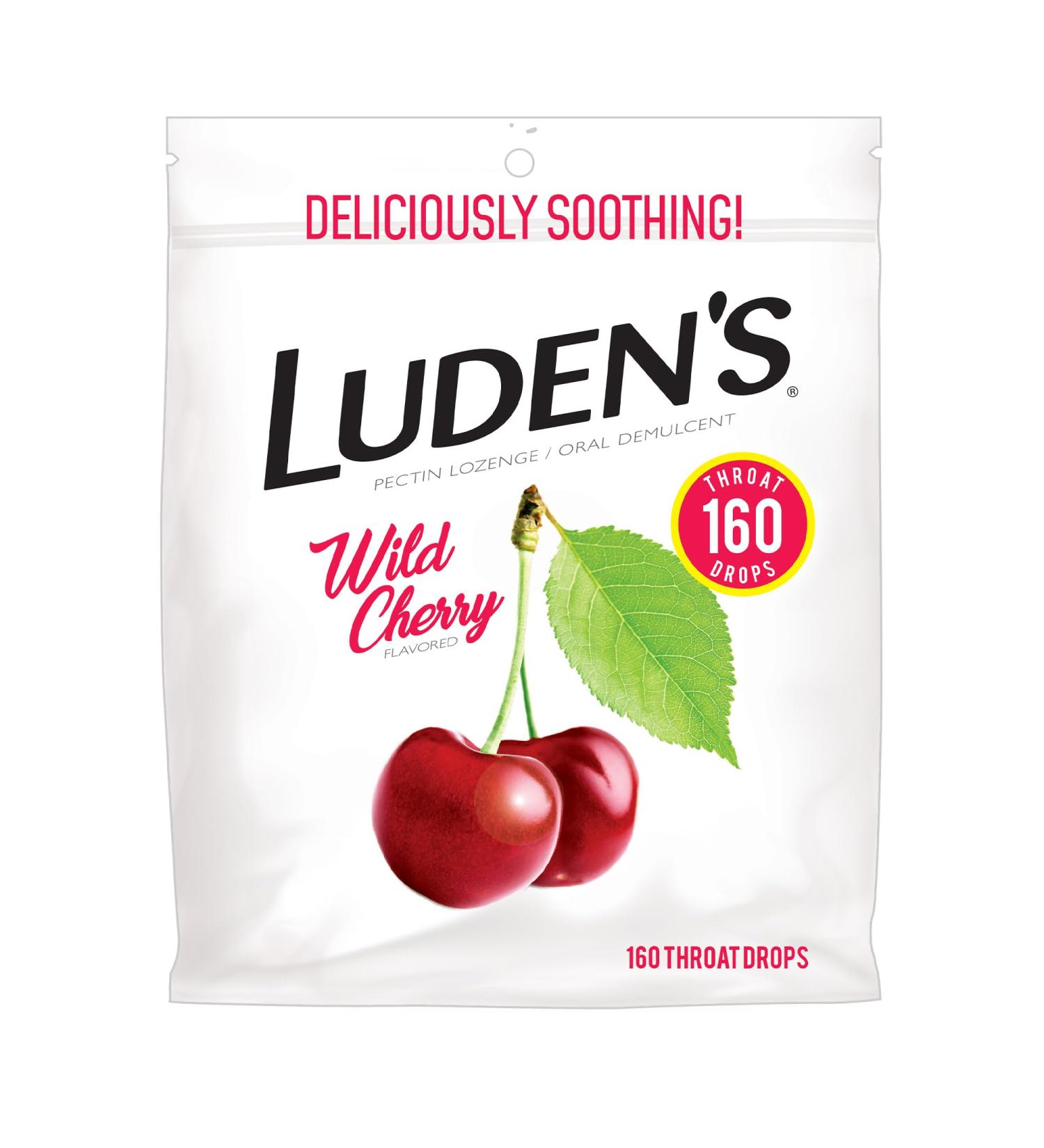 Luden's Sore Throat Drops for Minor Sore Throat Relief Wild Cherry 160 Count - Buy Online on GoSupps.com