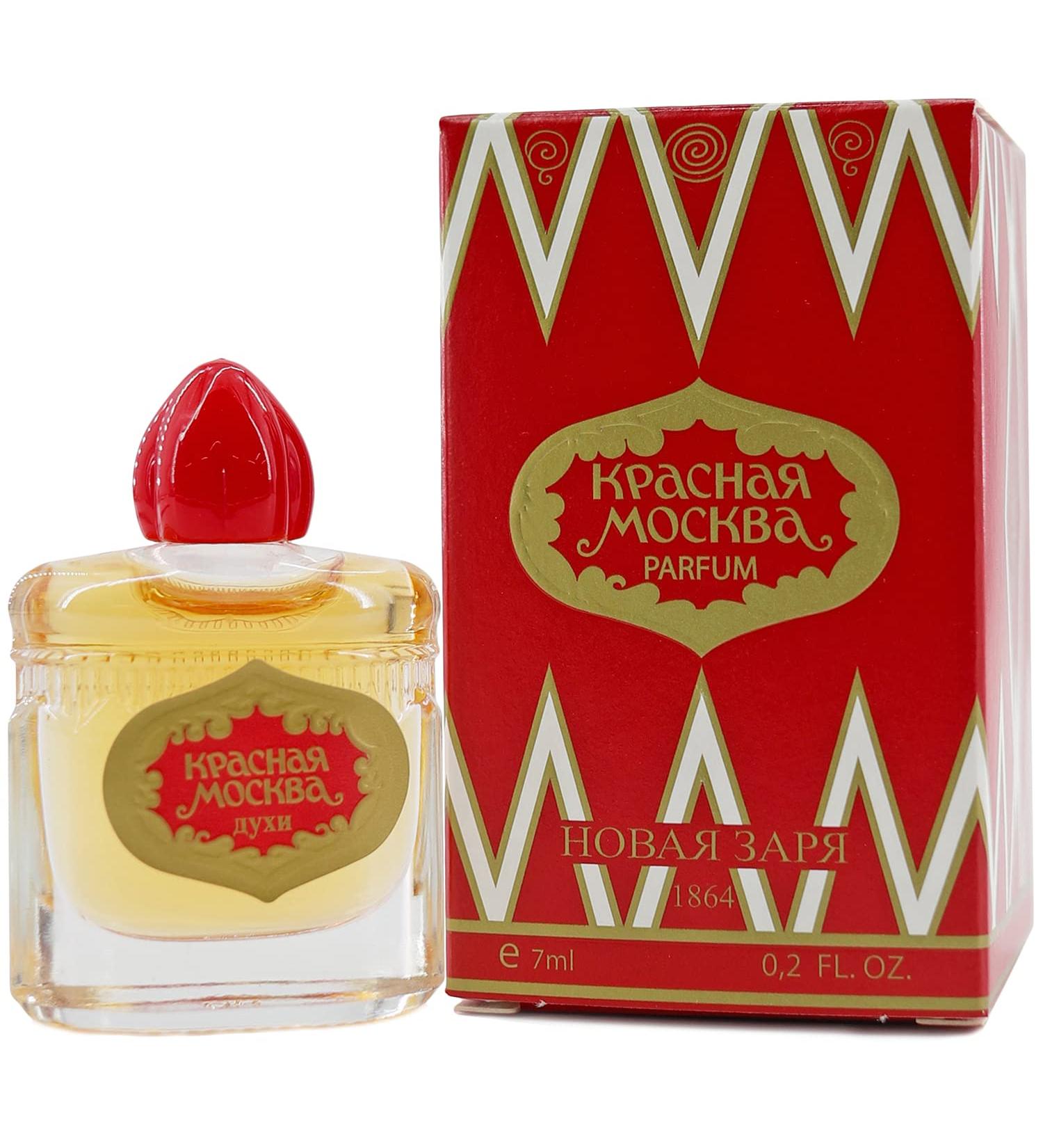 Krasnaya Moskva Red Moscow Perfume Glass Bottle by Novaya Zarya US Imported Seller Moscou Rouge 7ml - .2 fl oz - Floral Scents - Best Gift for Her - Buy Online on GoSupps.com