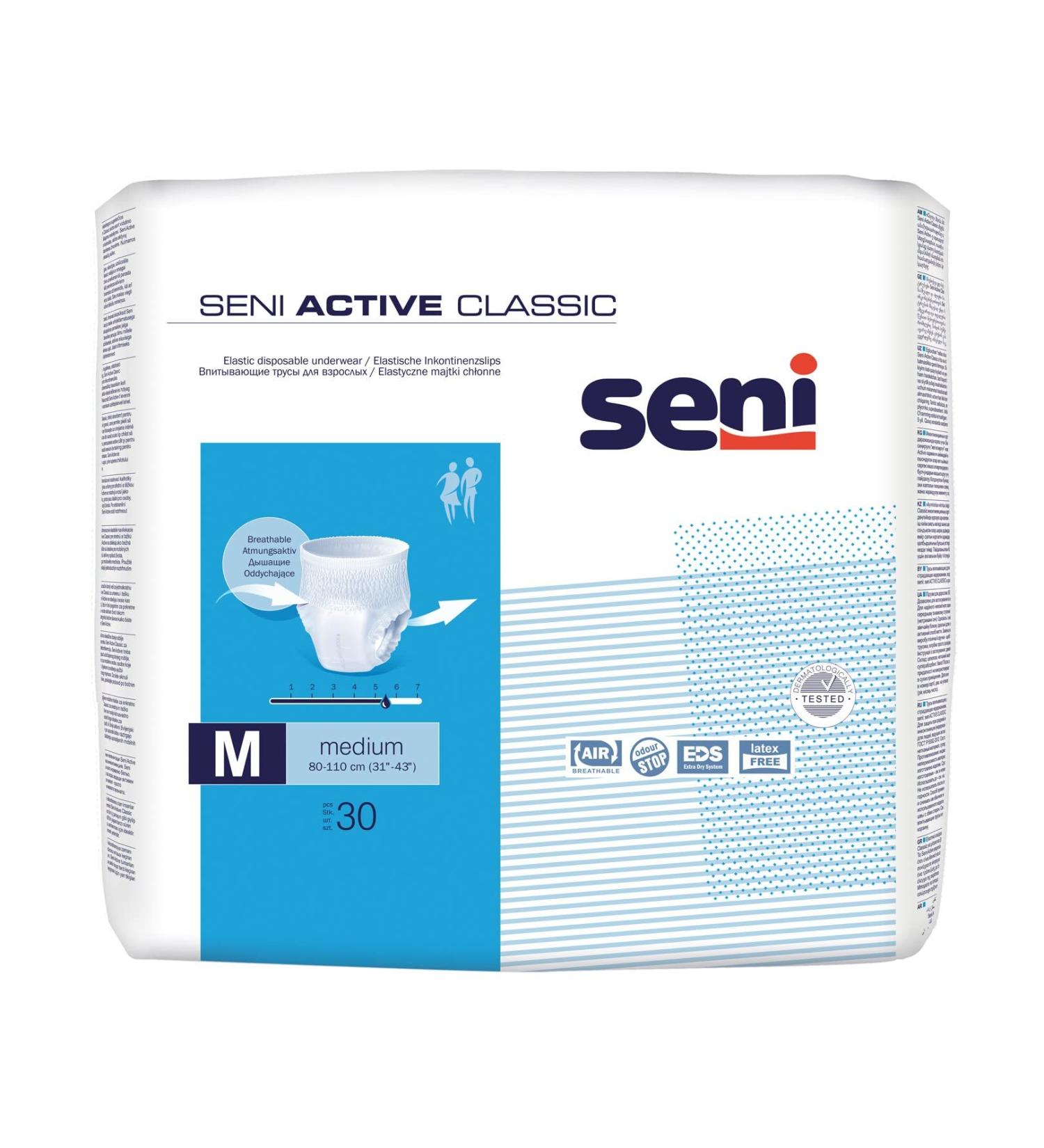 Buy SENI Active Classic Incontinence Briefs Disposable MM (90 pcs) - Best International Shipping & Quality Care - Buy Online on GoSupps.com