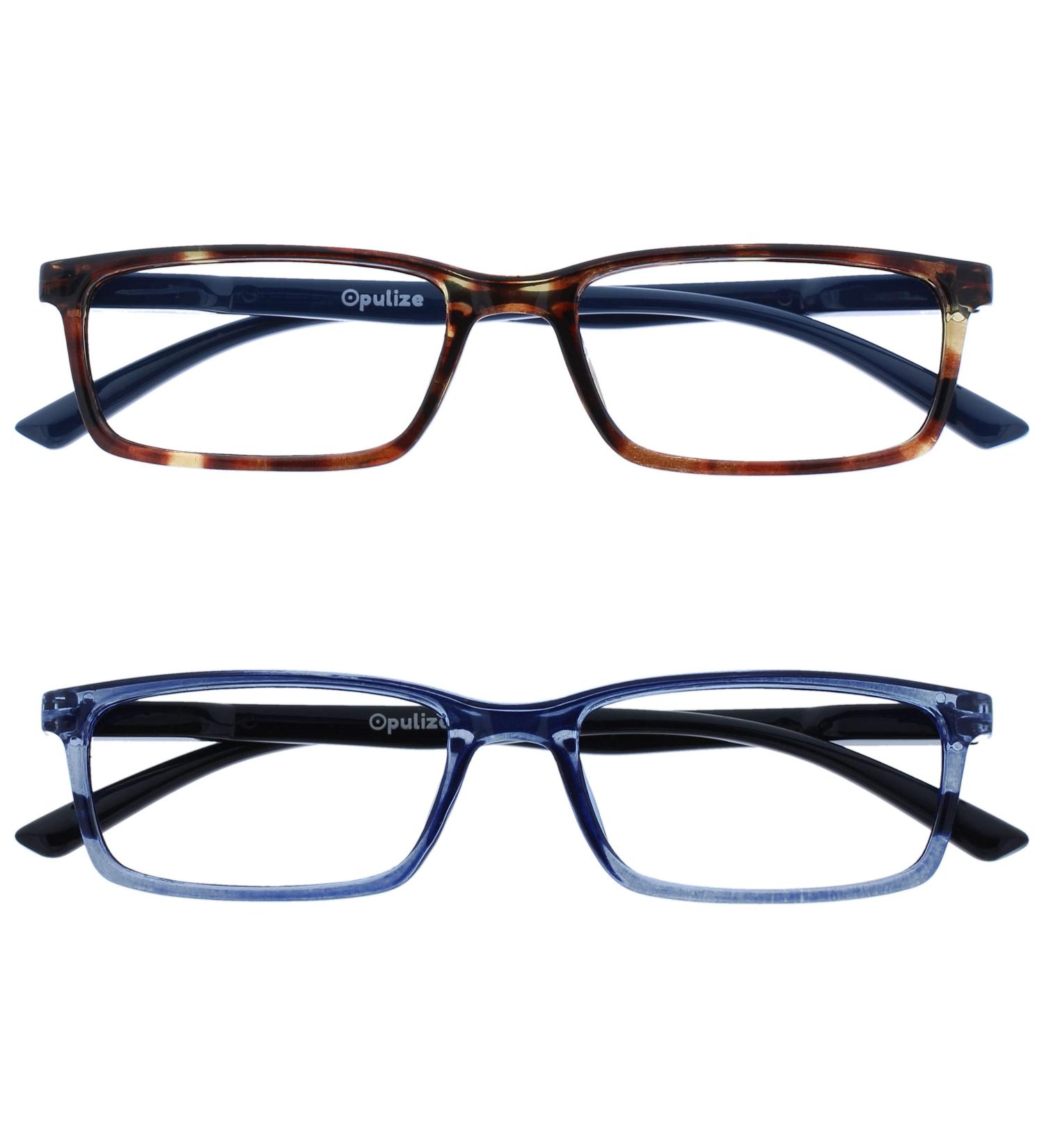 Opulize Blue Light Filter Gaming Glasses - Narrow Frame Spring Hinges Improve Sleep - B9 +2.50 Diopters - Stylish Brown/Blue Design - Buy Online on GoSupps.com
