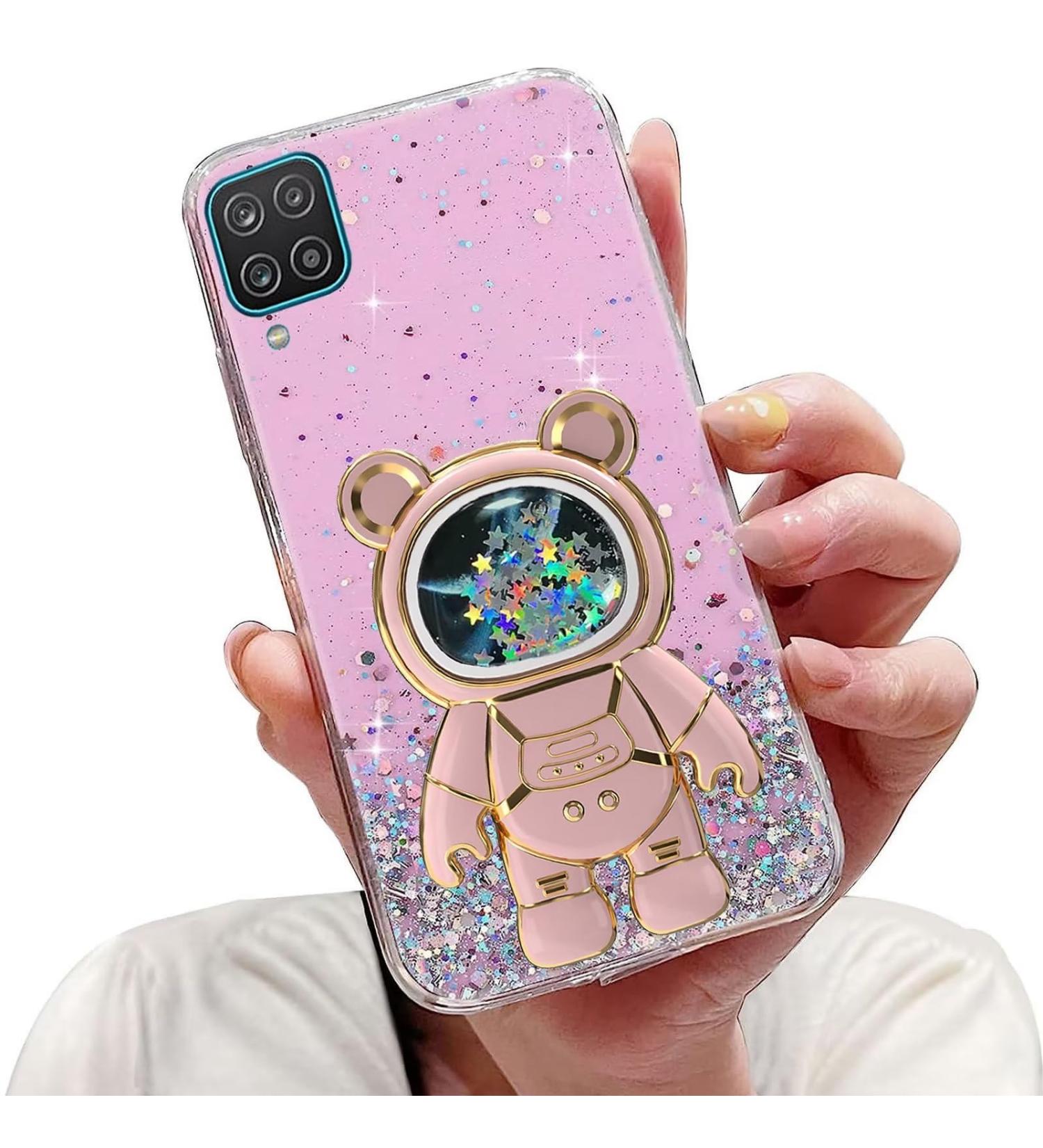 Tivenfezk Nadoli Samsung Galaxy A22 5G Case - Glitter Astronaut Stand Shell Soft Silicone Bling Cover Transparent Protective Case for Samsung Galaxy A22 5G in Pink - Buy Online on GoSupps.com