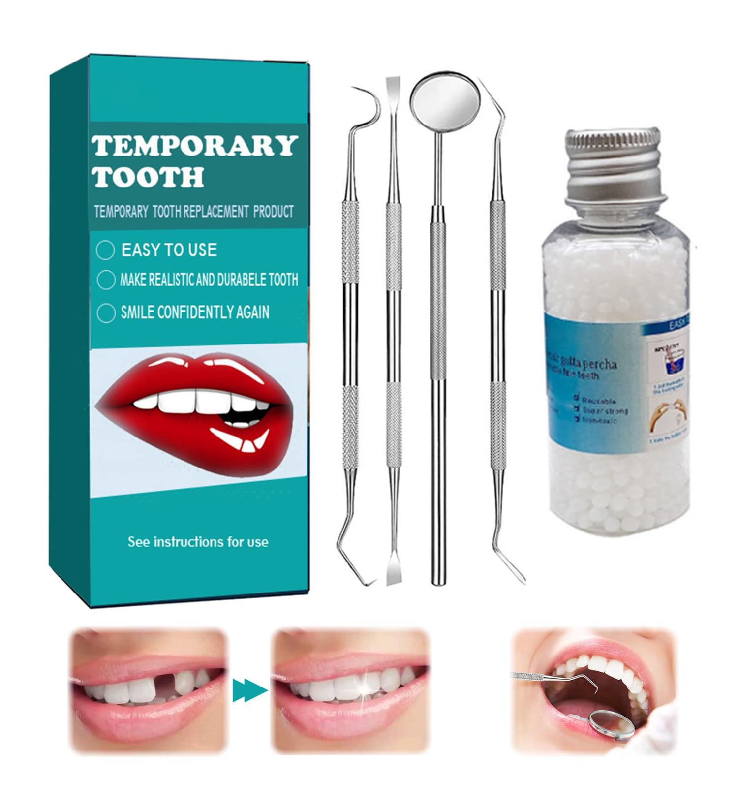 Miioto Dental Adhesive Set | Temporary Dental Repair Kit for Dentures & Tooth Modifications | 4 Pcs Dental Care Set - Buy Online on GoSupps.com