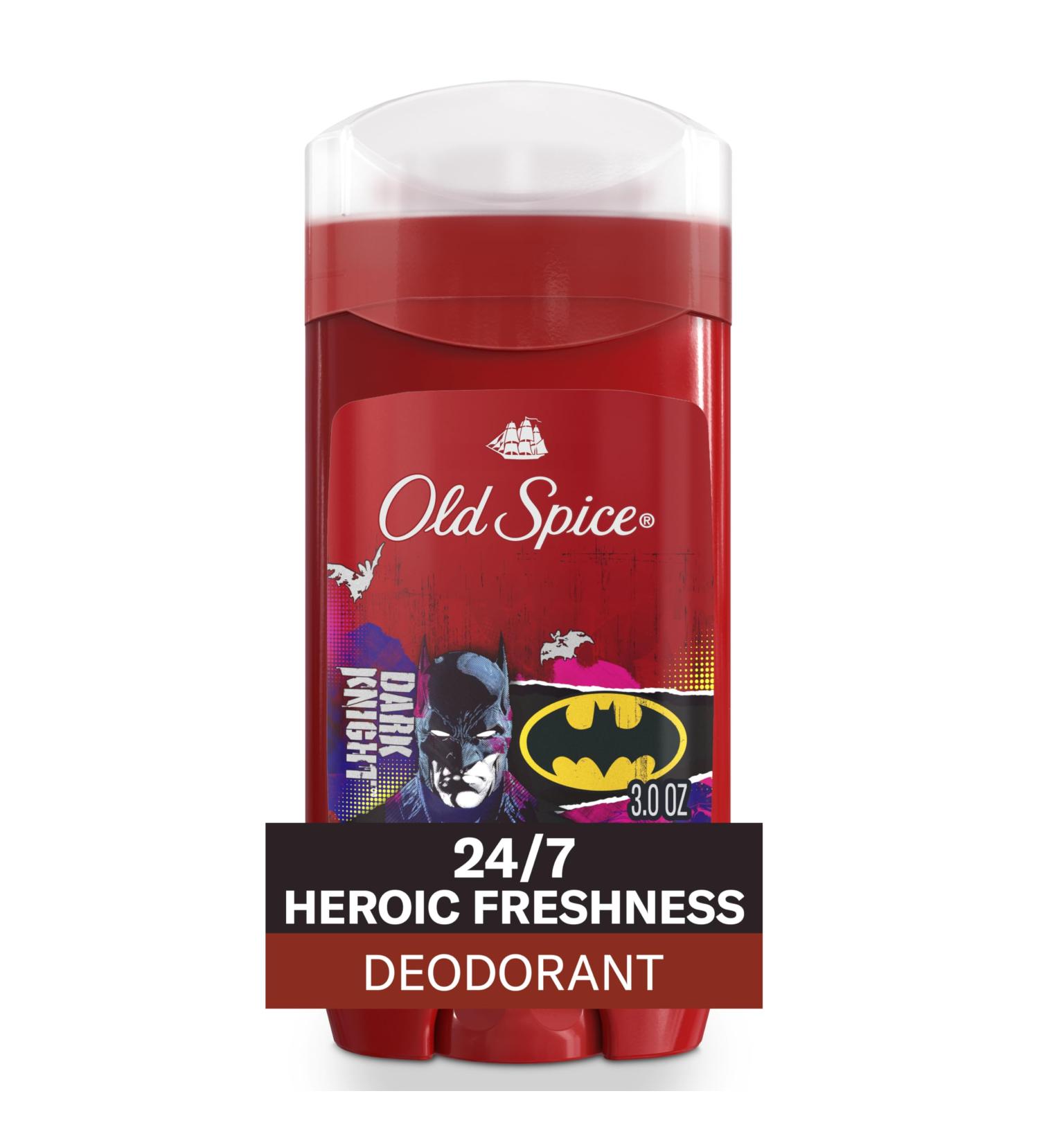 Old Spice Aluminum Free Deodorant for Men 24/7 Freshness & Lasting Scent Long Lasting Odor Protection Smell Like a Hero Batman Black Cherry and Nightfall Scent 3.0 oz - Buy Online on GoSupps.com