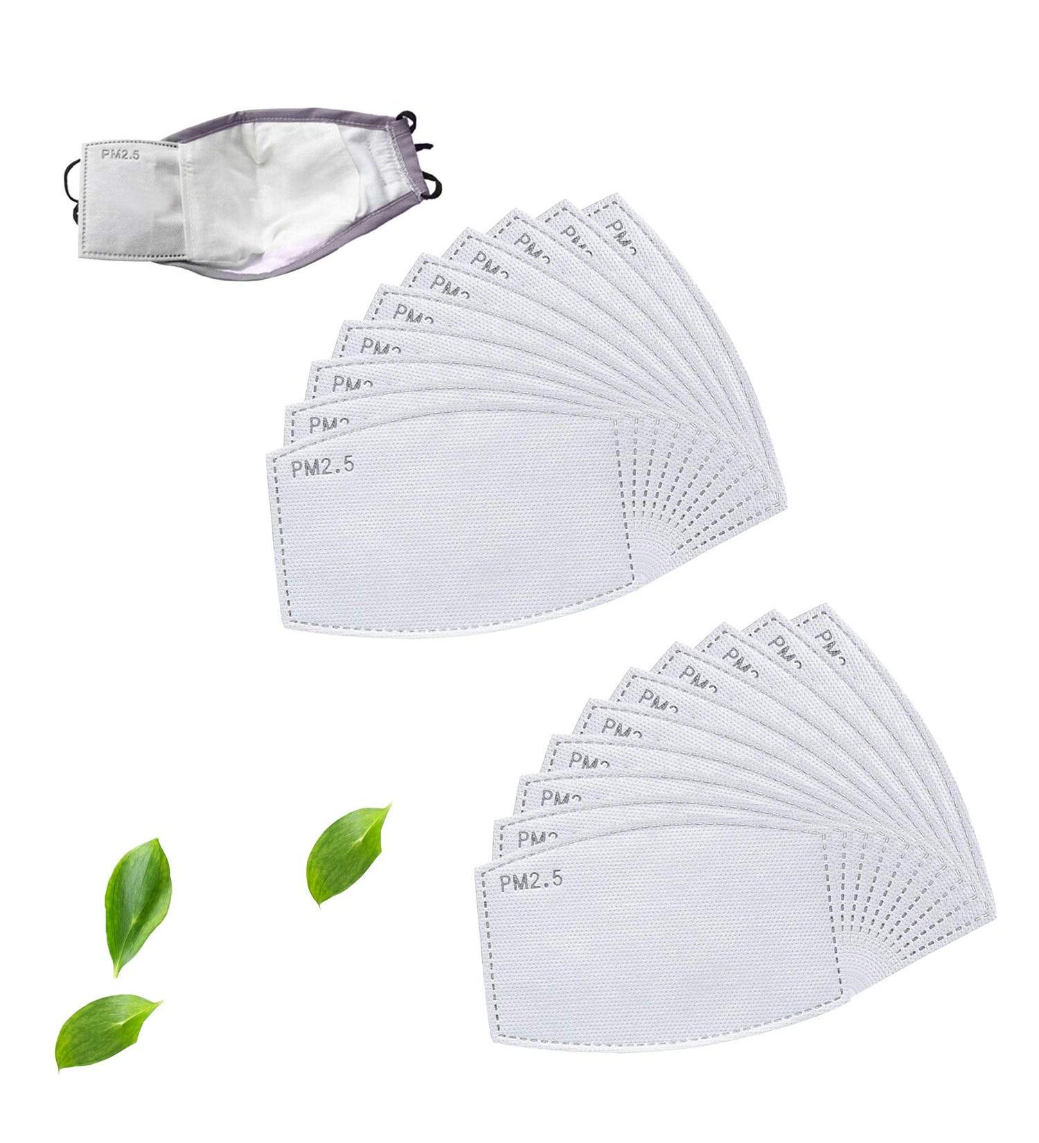 20pcs Activated Carbon Filter 5 Layers Anti Haze Dust Filters for Cotton Cover of Mouth Face Insert Replaceable Filters PM2.5 Filter Paper Protective for Outdoors - Buy Online on GoSupps.com