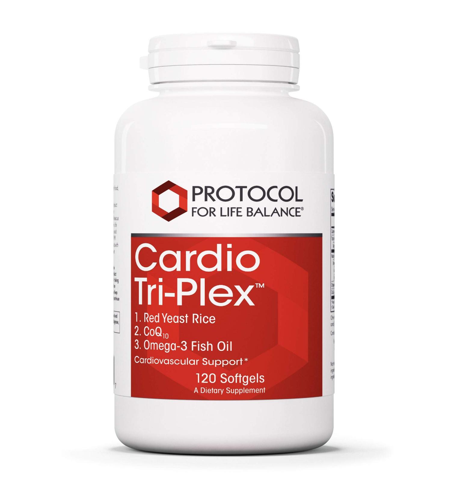 Protocol Cardio Tri-Plex - Red Yeast Rice CoQ10 Omega-3 Fish Oil - 120 Softgels - Buy Online on GoSupps.com