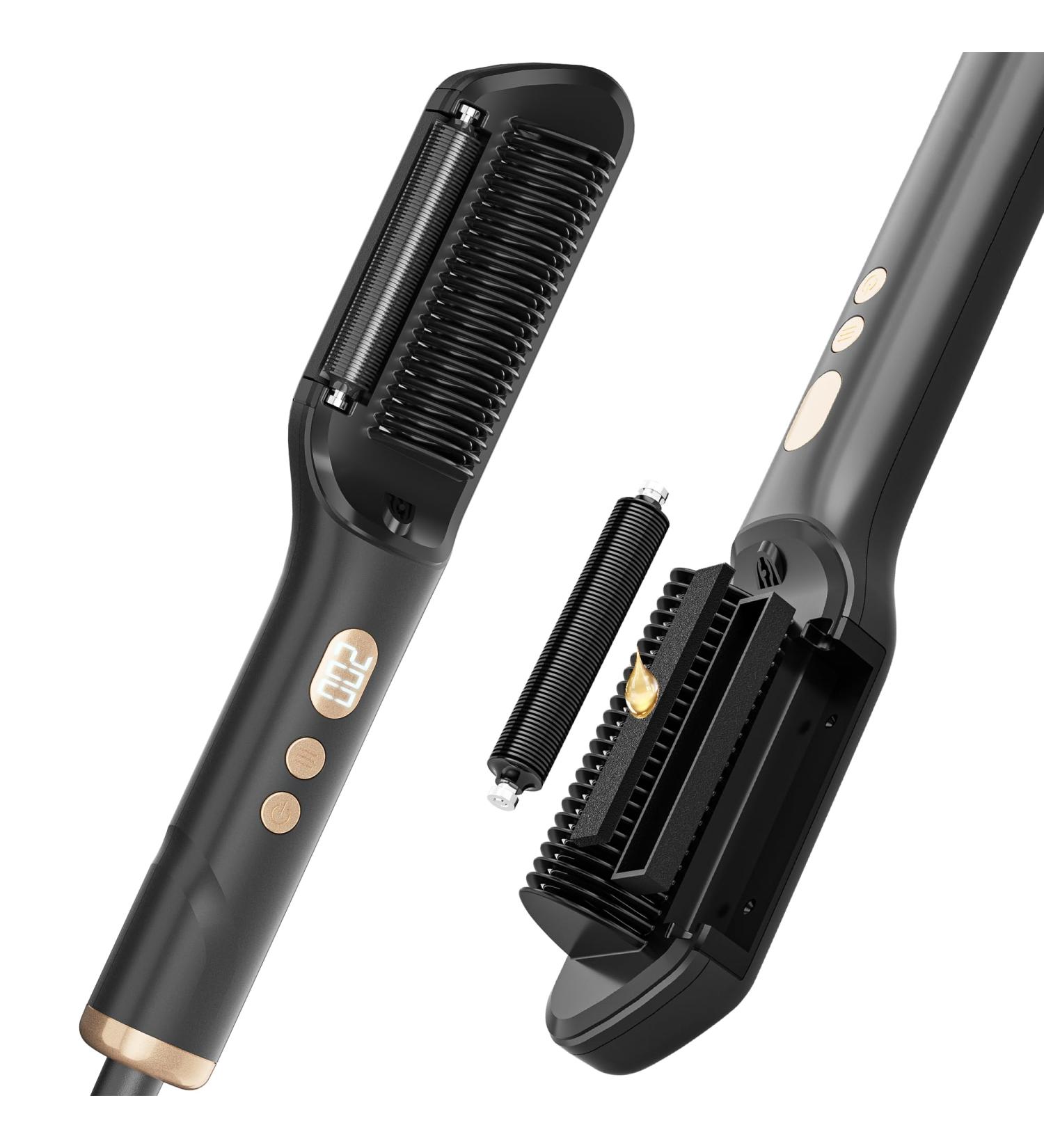 DAILYLIFE Hair Straightener Brush - Ionic Heat Comb with Digital Display Oil-Infused Dual Voltage 9 Temperature Settings for Women - Perfect for International Shipping - Buy Online on GoSupps.com