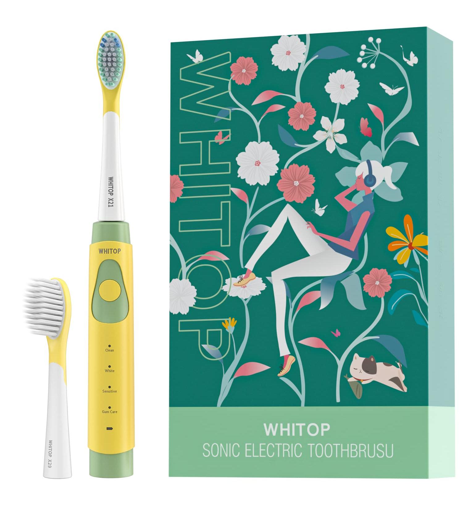 ED04 Electric Toothbrush for Teens - Waterproof Sonic Modes Rechargeable Yellow Toothbrush for Boys & Girls - Buy Online on GoSupps.com