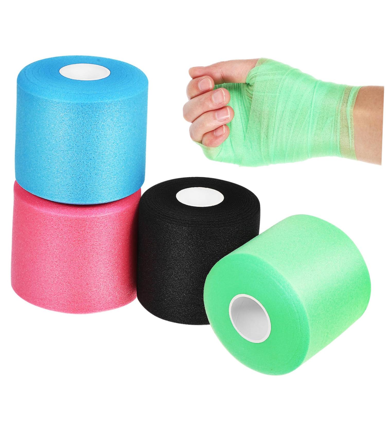 ULTECHNOVO Sports Wraps - 4 Rolls Skin Membrane Pre Wrap Tape for Athletes | Shockproof Underwrap for Training & Outdoor Use - Buy Online on GoSupps.com