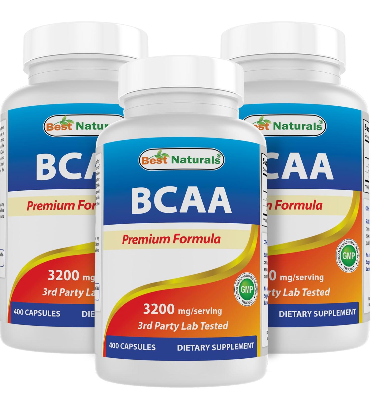 Best Naturals BCAA 3200 mg per Servings 400 Capsules (Pack of 3) - Buy Online on GoSupps.com