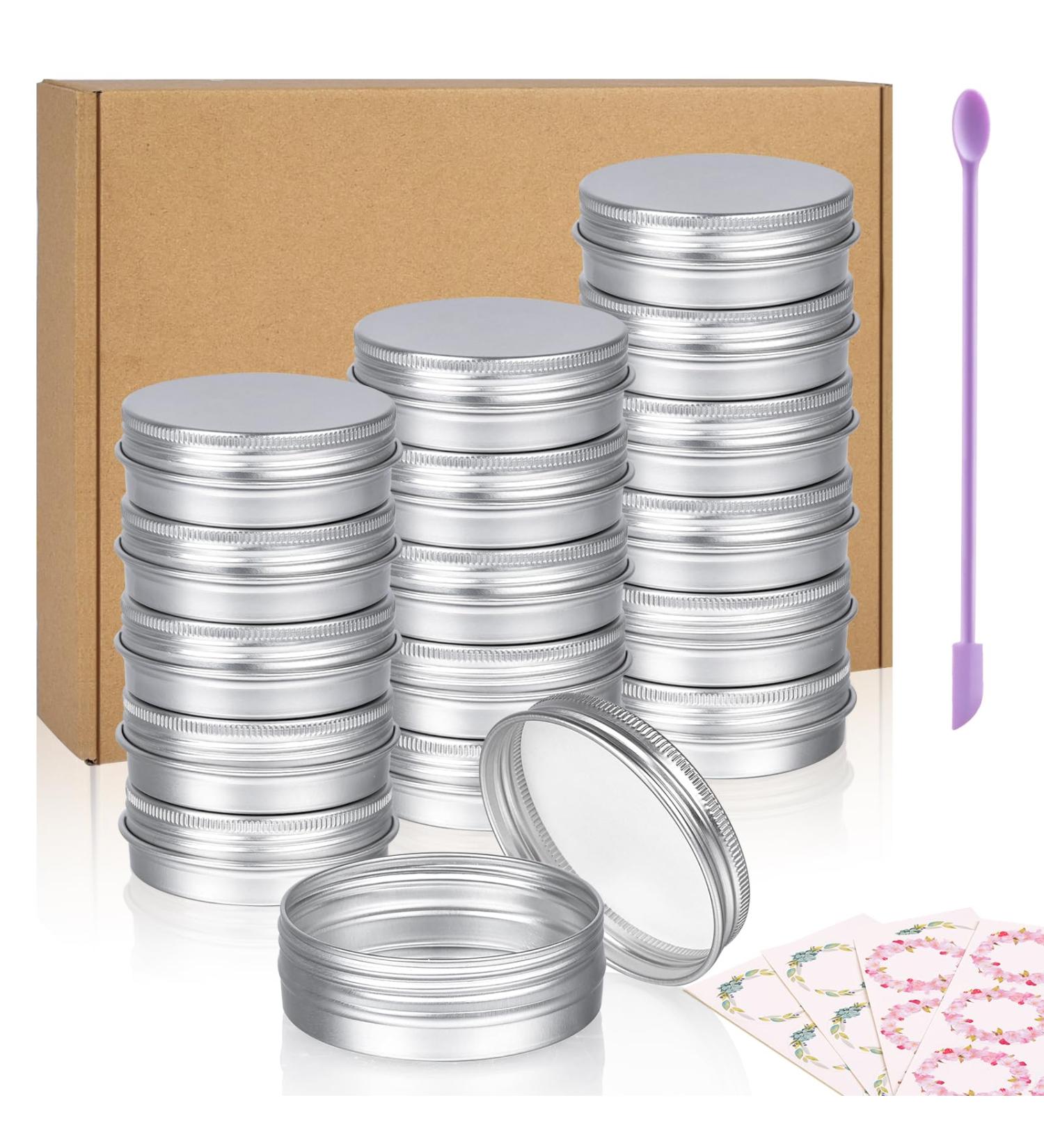24 Pack 30ml Aluminum Doses - Small Portable Tin Cans for Lip Balm Ointments & Cosmetics - Silver - Buy Online on GoSupps.com