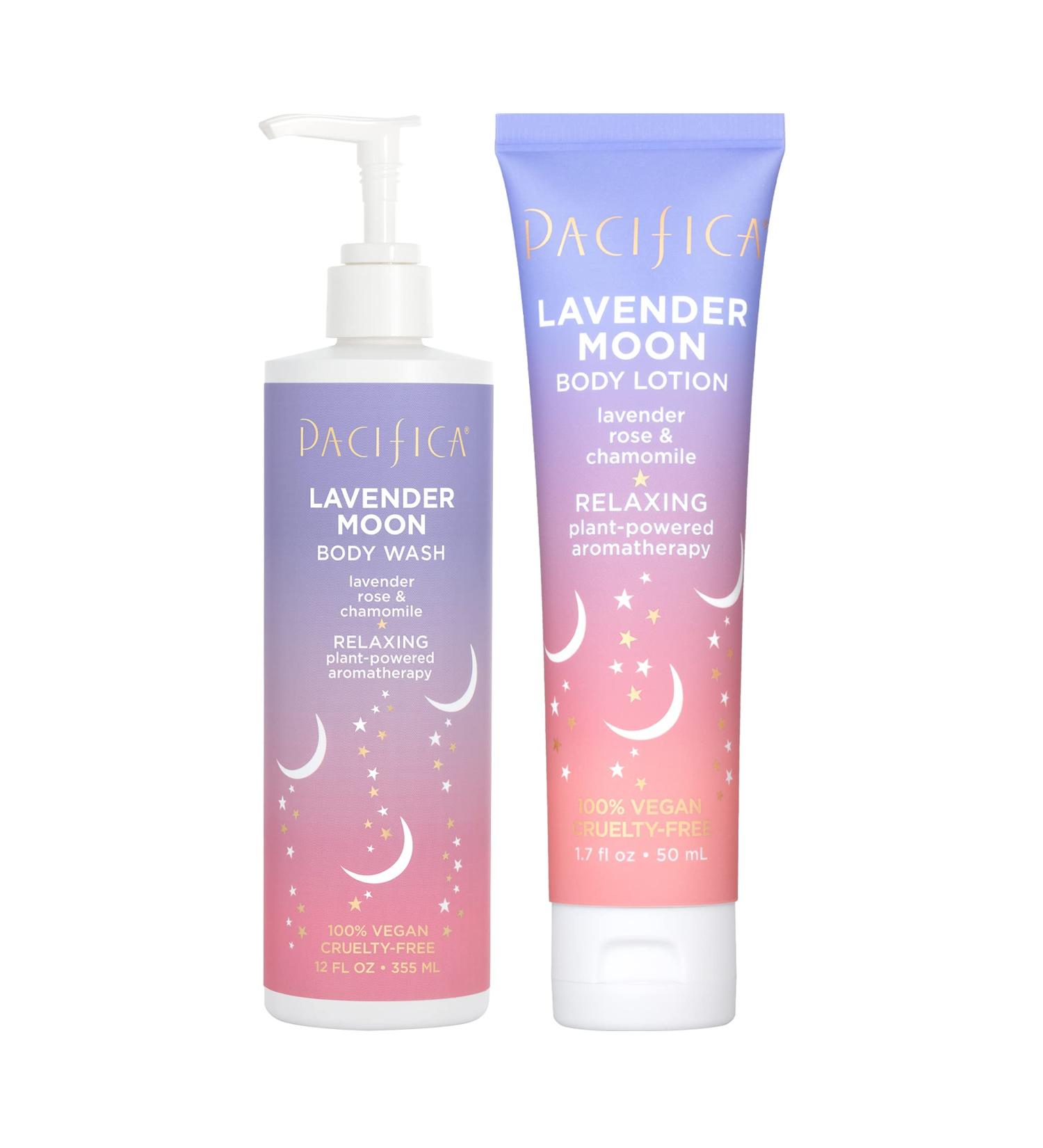 Pacifica Lavender Moon Body Wash & Moisturizing Lotion Set - Hyaluronic Acid & Antioxidants for Soft, Hydrated Skin | Vegan & Cruelty Free - Buy Online on GoSupps.com