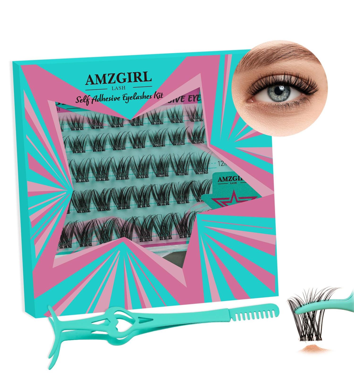 Self Adhesive Eyelashes - 40PCS DIY Reusable Lash Extensions No Glue Needed Natural Look - AMZGlRL Sundays DIY Lash Kit - Buy Online on GoSupps.com