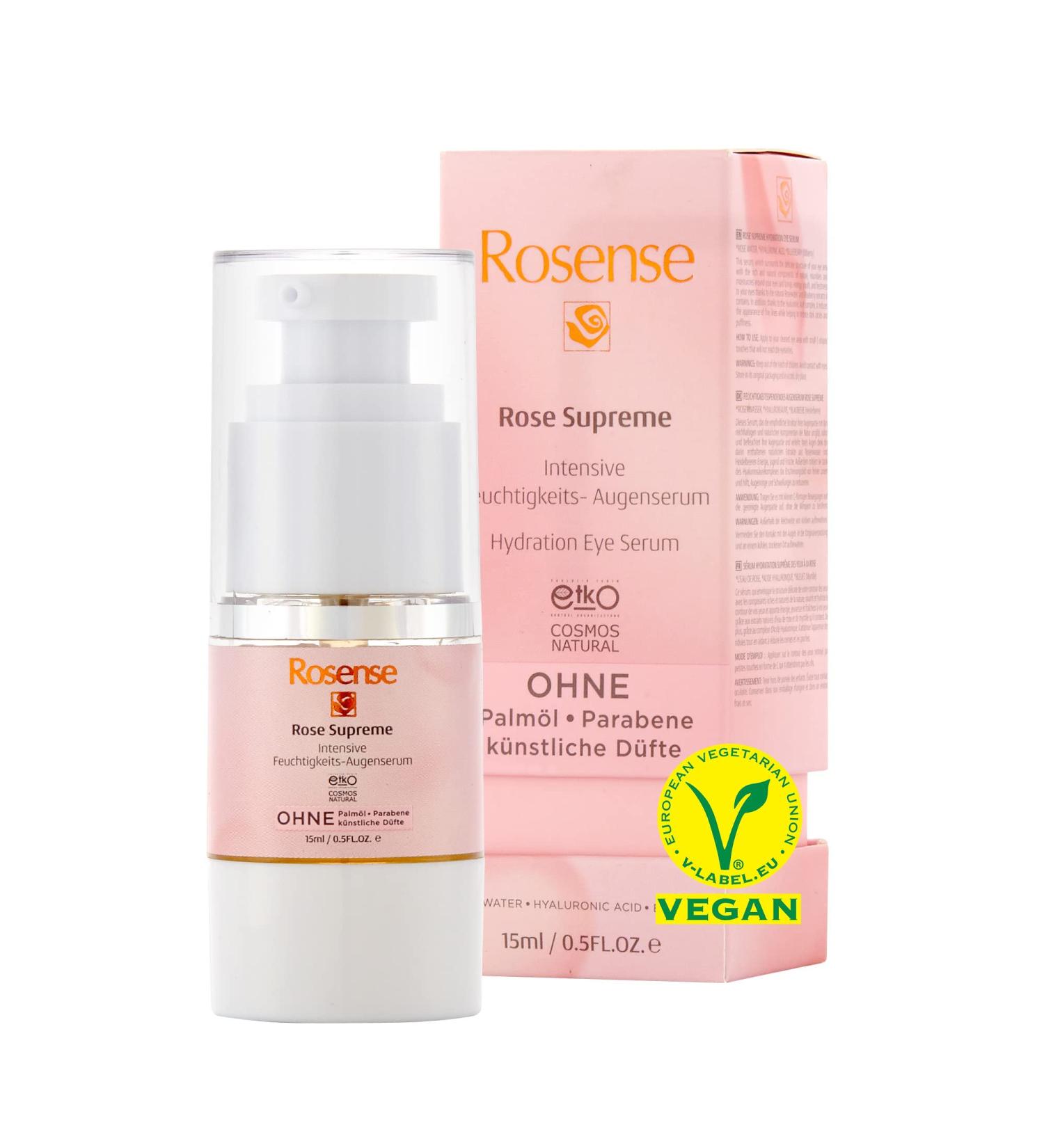 Rosense Supreme Eye Serum - Intensive Vegan Anti-Aging Eye Care & Moisturizer (15 ml) | Best Facial Care for Dark Circles - Buy Online on GoSupps.com
