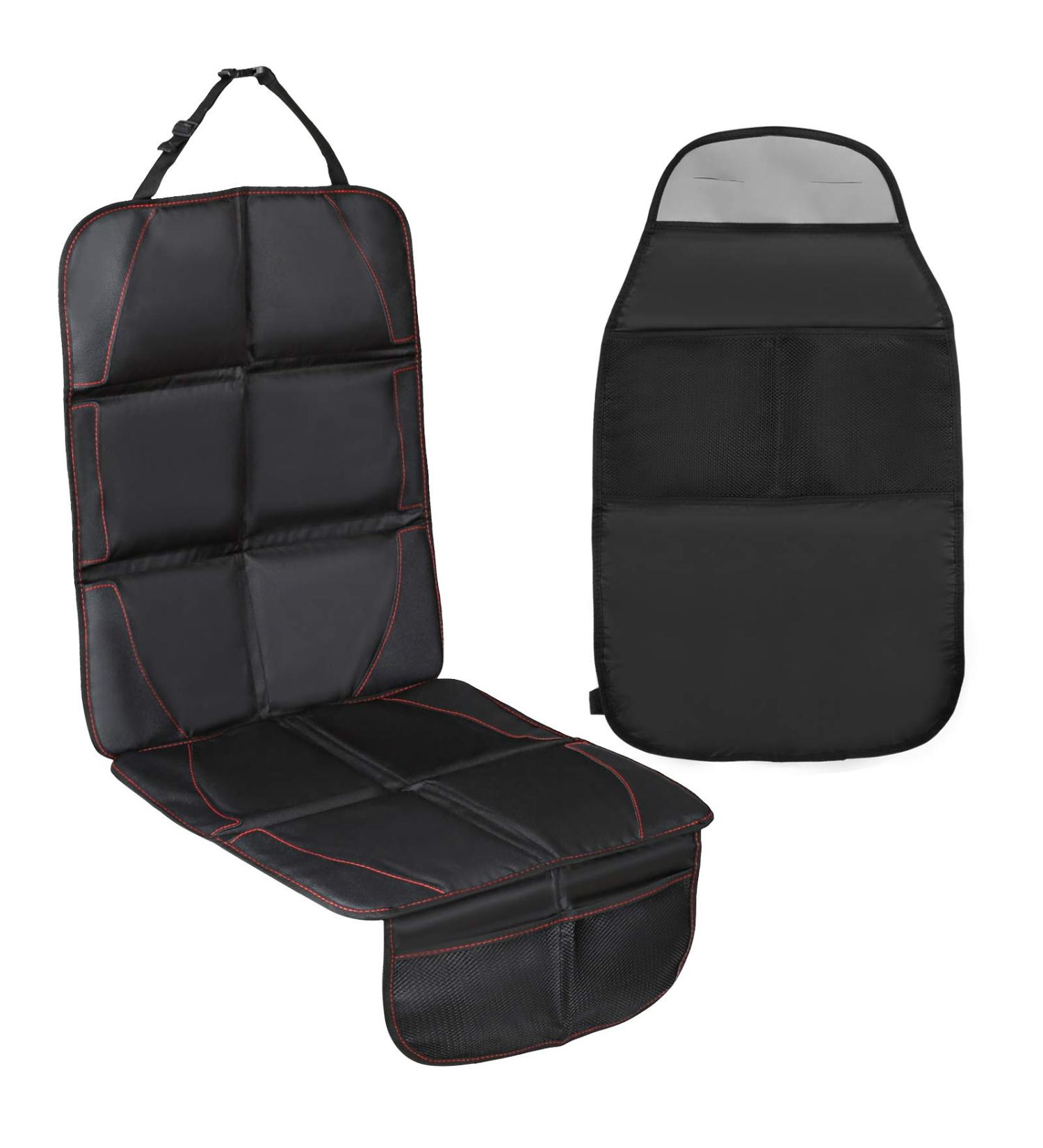 LIHAO Universal Car Seat Mat Cover - Waterproof Leather Protector with Organizer (Black) - Buy Online on GoSupps.com