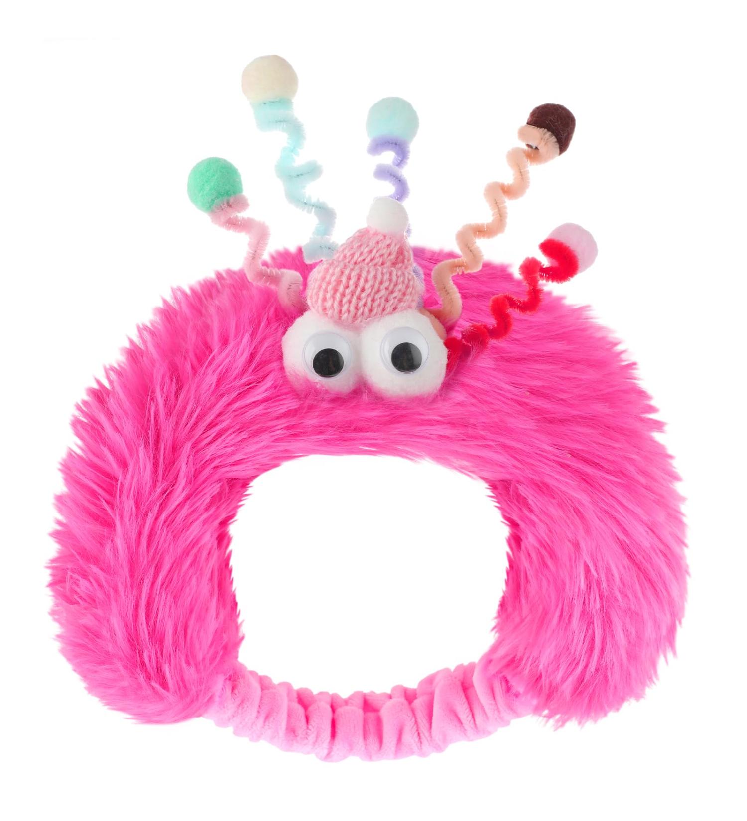 Face Wash Headbands for Women Plush Spa Hair Bands Makeup Headbands Skincare Headbands Cute Fluffy Creative Hair Accessories for Washing Face Funny Gifts for Women Girls (Pink) - Buy Online on GoSupps.com