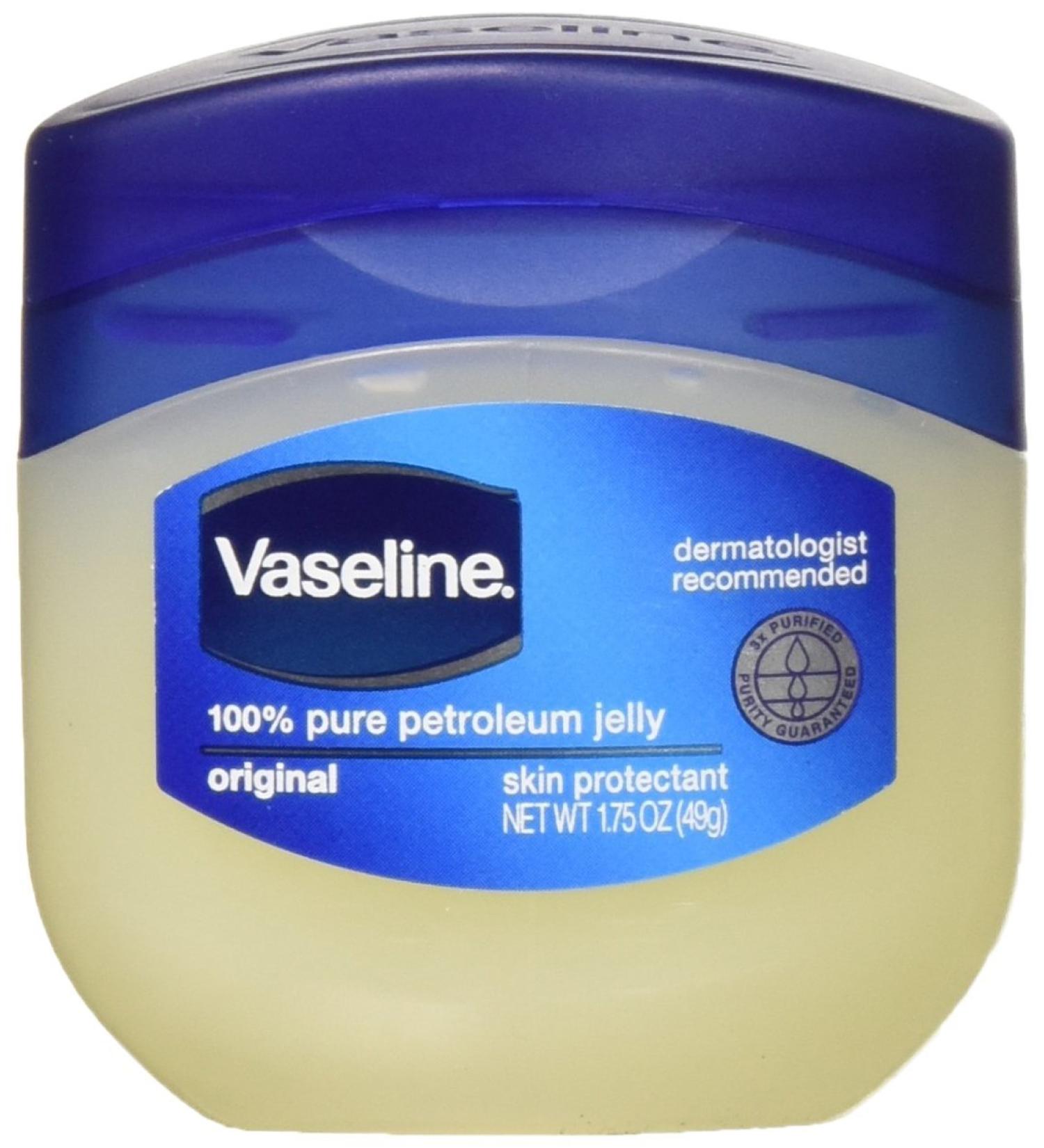 Vaseline 100% Pure Petroleum Jelly Original Skin Protectant 1.75 OZ Travel Size (Pack of 3)
