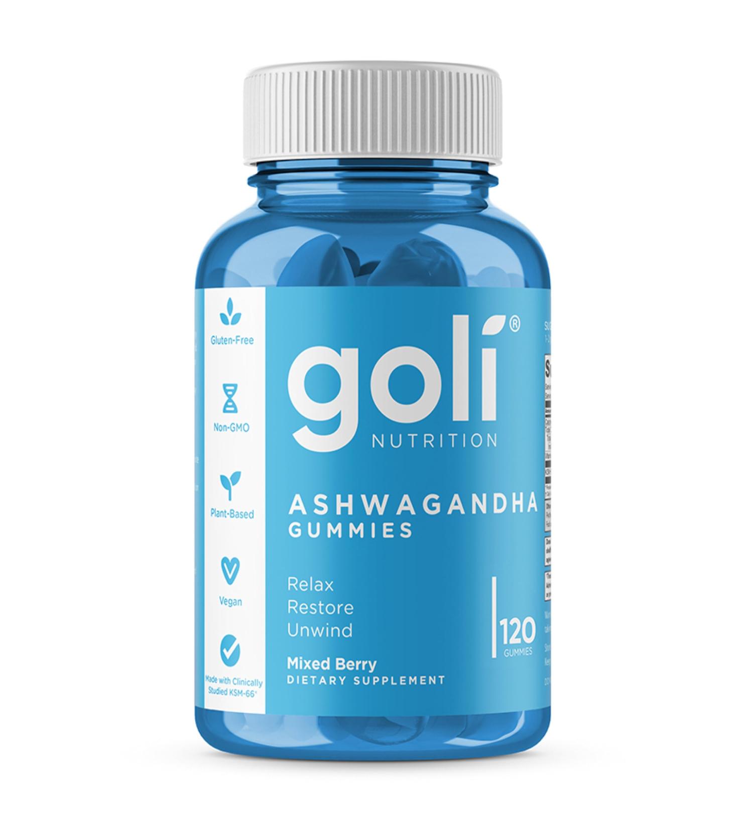 Goli Nutrition Ashwagandha Gummies with Vitamin D 120 Vegan Gums Gelatin Free Gluten Free Vegetarian Soy-Free Non-GMO - Buy Online on GoSupps.com