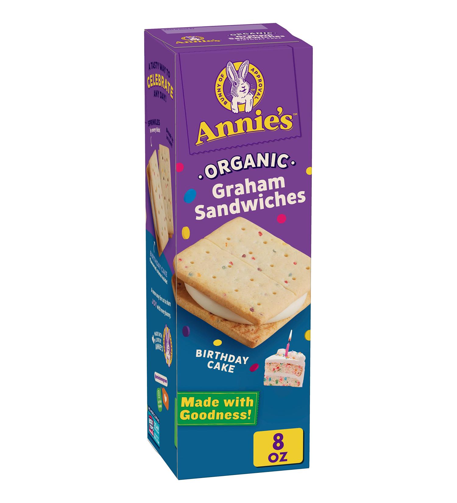 Annie's Homegrown Organic Grahams Birthday Cake 8 oz - Pack of 6 - Buy Online on GoSupps.com