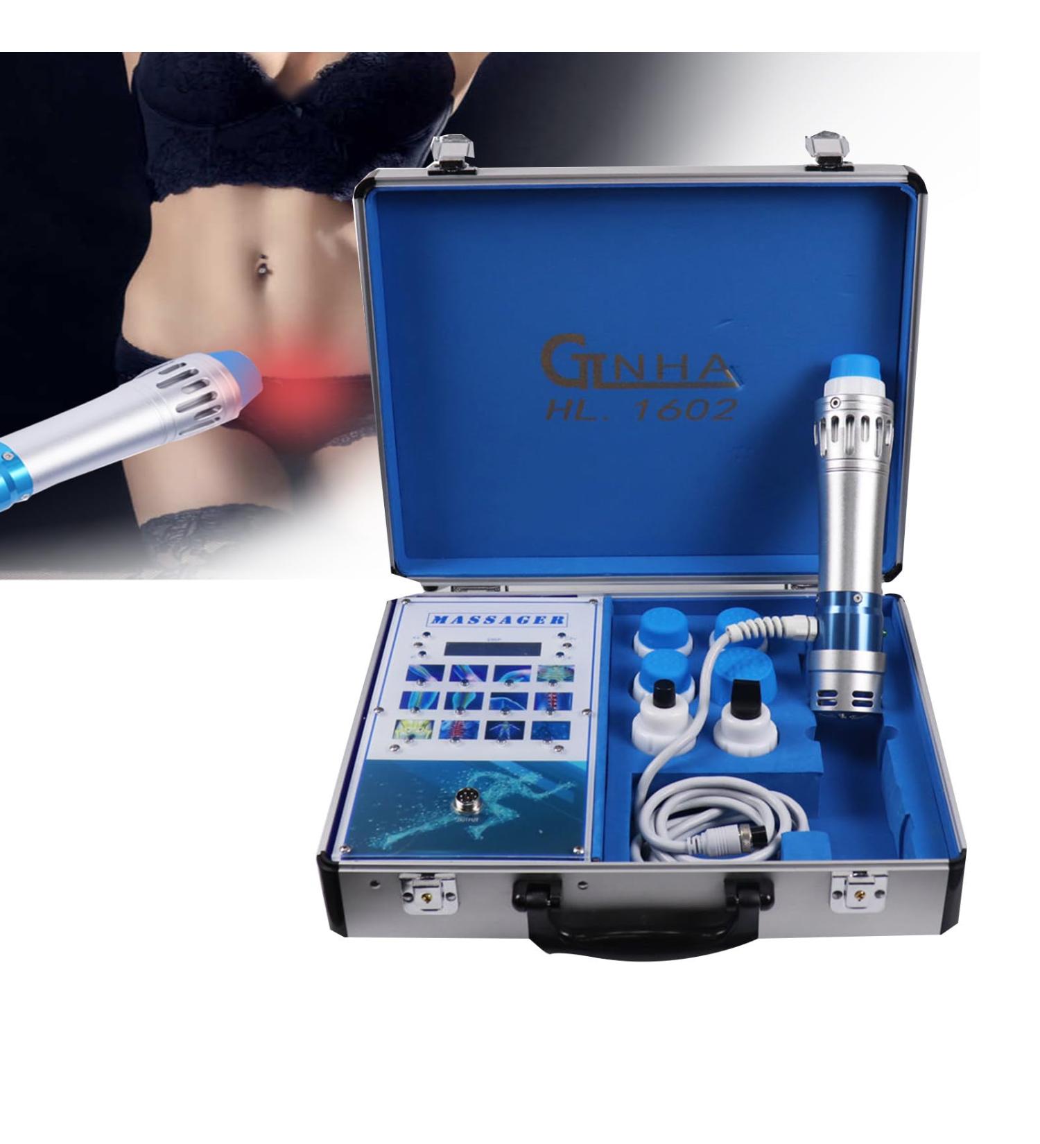 FJYAWEN Shock Wave Therapy Device - Chronic Pain Relief Physiotherapy Instrument with 6 Massage Heads - International Shipping Available - Buy Online on GoSupps.com