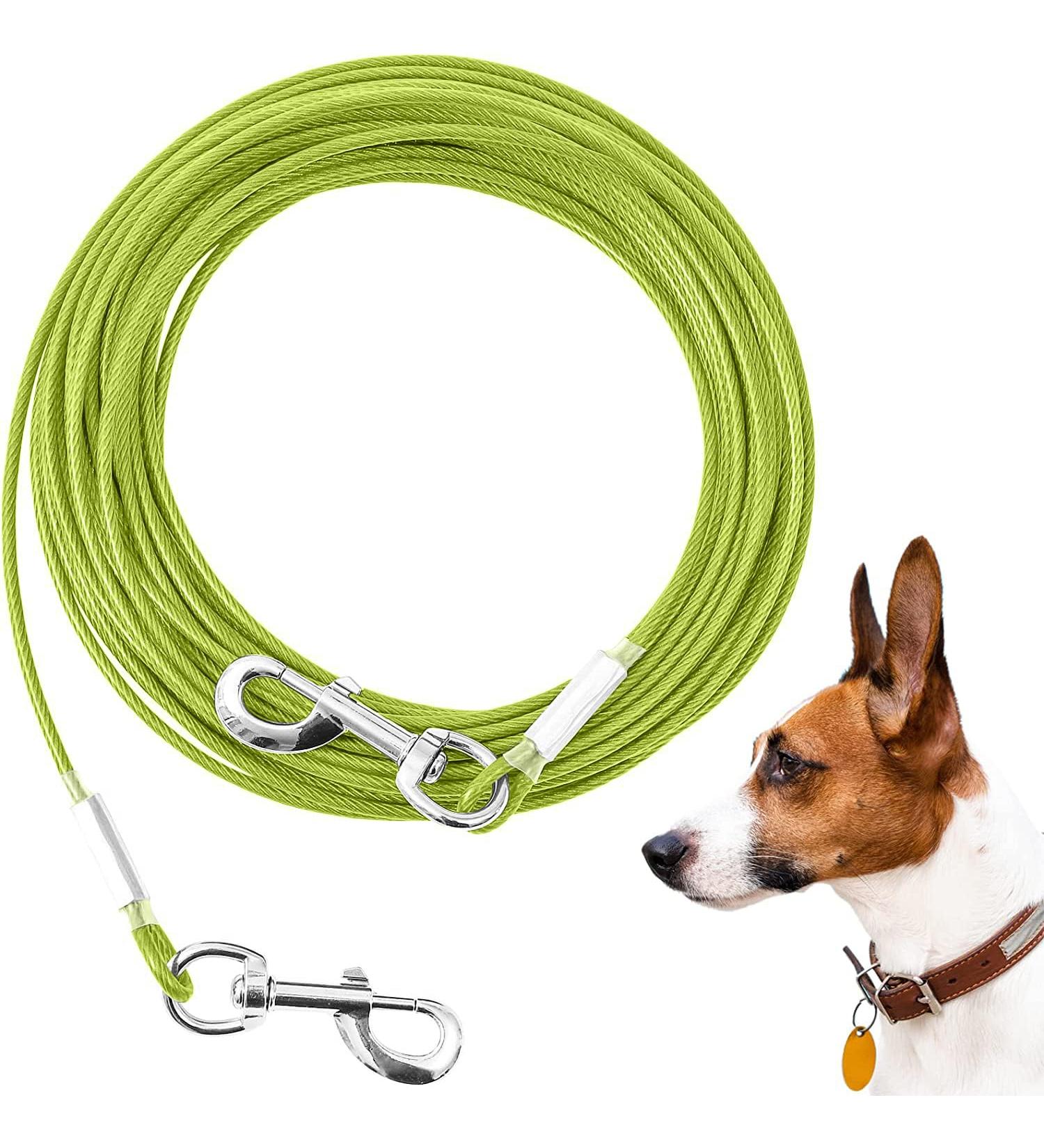 Durable 9m Dog Running Cable Heavy-Duty Outdoor Leash for Yard & Camping | 120lbs Capacity | Green - Buy Online on GoSupps.com