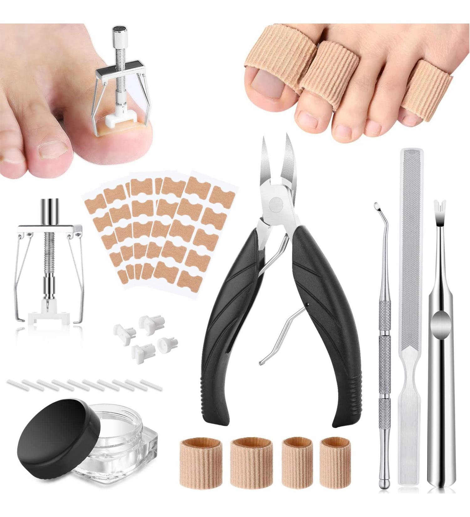 Ingrown Toenail Removal Kit - Professional Pedicure Tool Set for Seniors, Includes Clippers, Corrector Patch, and Strips for Thick Toe Nails - Pain Relief Treatment - Buy Online on GoSupps.com