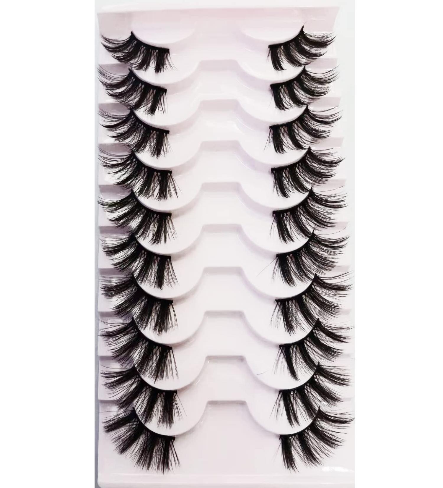 False Eyelashes Half Lashes Natural Look Wispy Lashes Cat Eye DIY Lightweight Reusable Fluffy False Lashes 10 Pairs Fake Eyelashes (23) - Buy Online on GoSupps.com