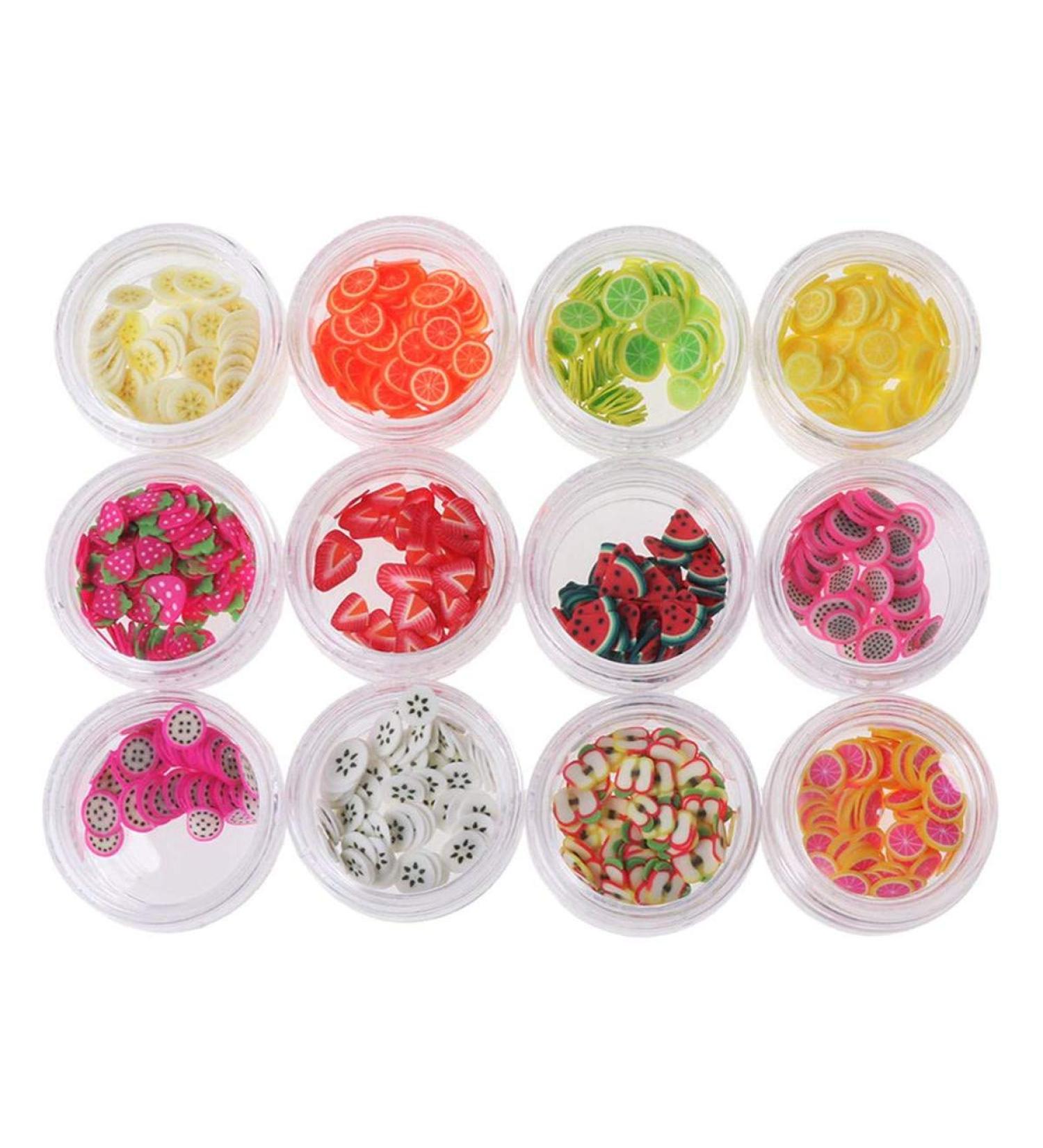 3D Fruit Slice Nail Art for Slime Crafts - DIY Supply Kit with 12 Varieties in Box (Random Style) - Buy Online on GoSupps.com